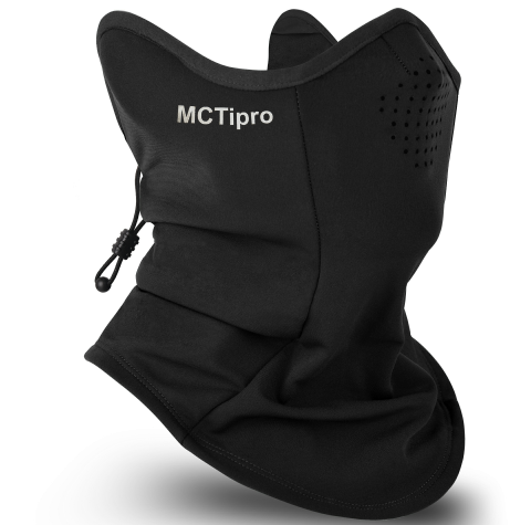 MCTipro Soft Fleece Neck Gaiter Sun Dust Face Scarf Mask with Drawstring and Earmuffs for Outdoor Activities MCTipro