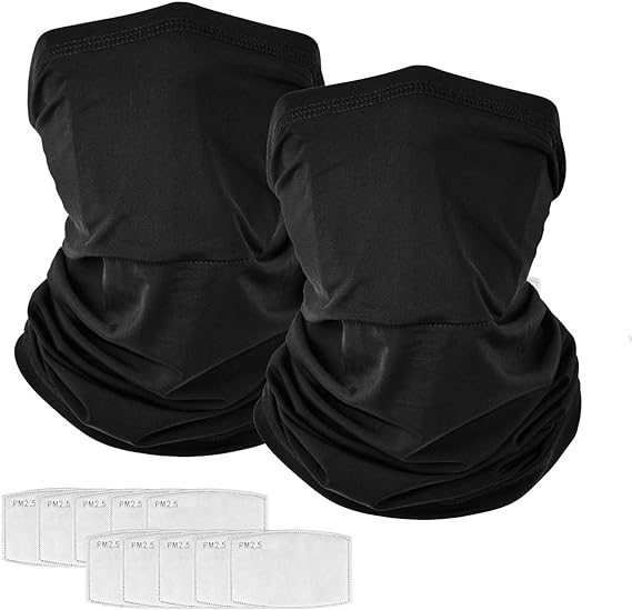 Citoor Neck Gaiter Breathable Cooling Face Mask with Filter Sun UV Protection Black for Cycling Running Hiking CITOOR