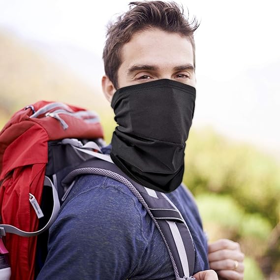 Citoor Neck Gaiter Breathable Cooling Face Mask with Filter Sun UV Protection Black for Cycling Running Hiking CITOOR