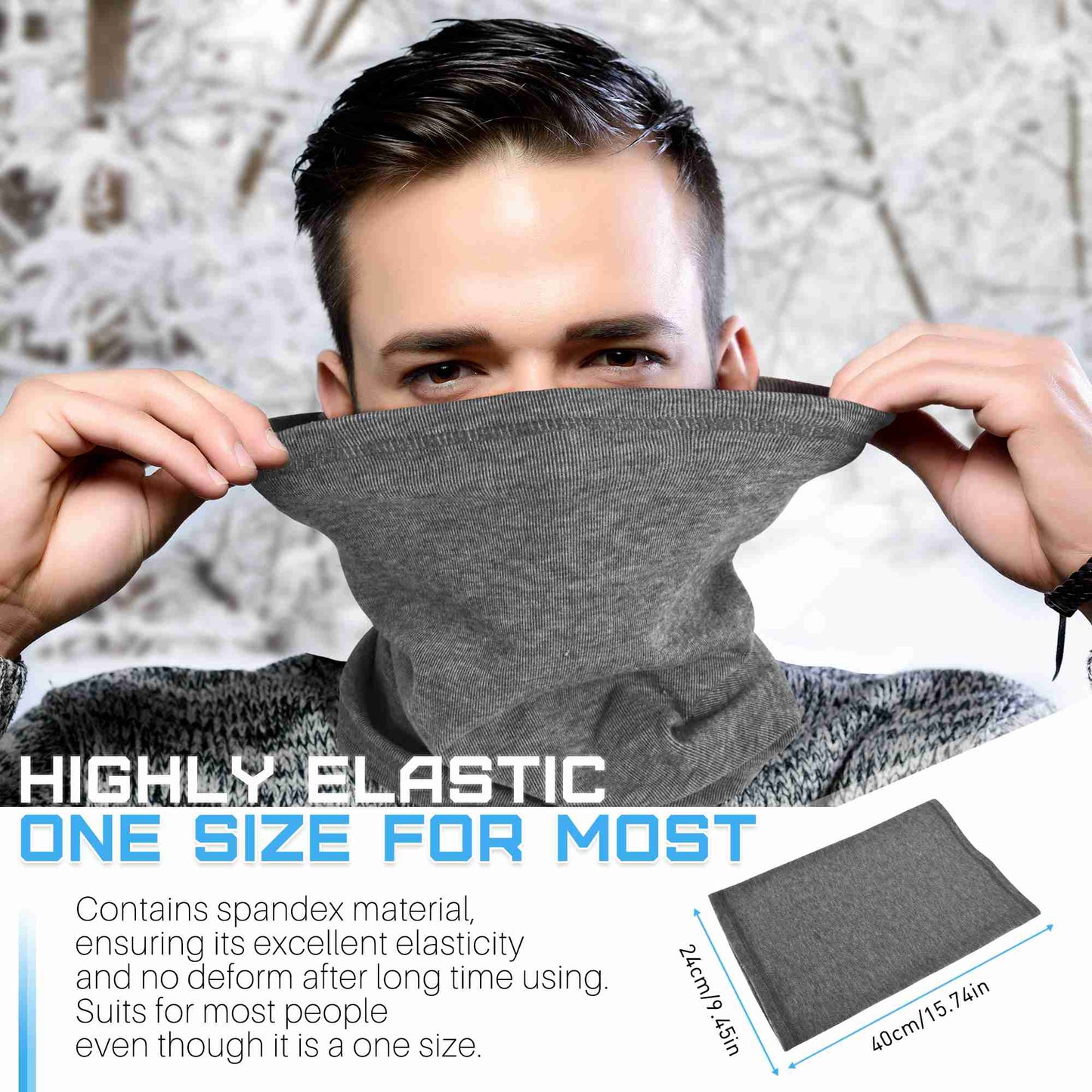 EXski Winter Neck Gaiter Warmer, Soft Fleece Face Mask Scarf for Cold Weather Skiing Cycling Outdoor Sports 2 Packed EXSKI