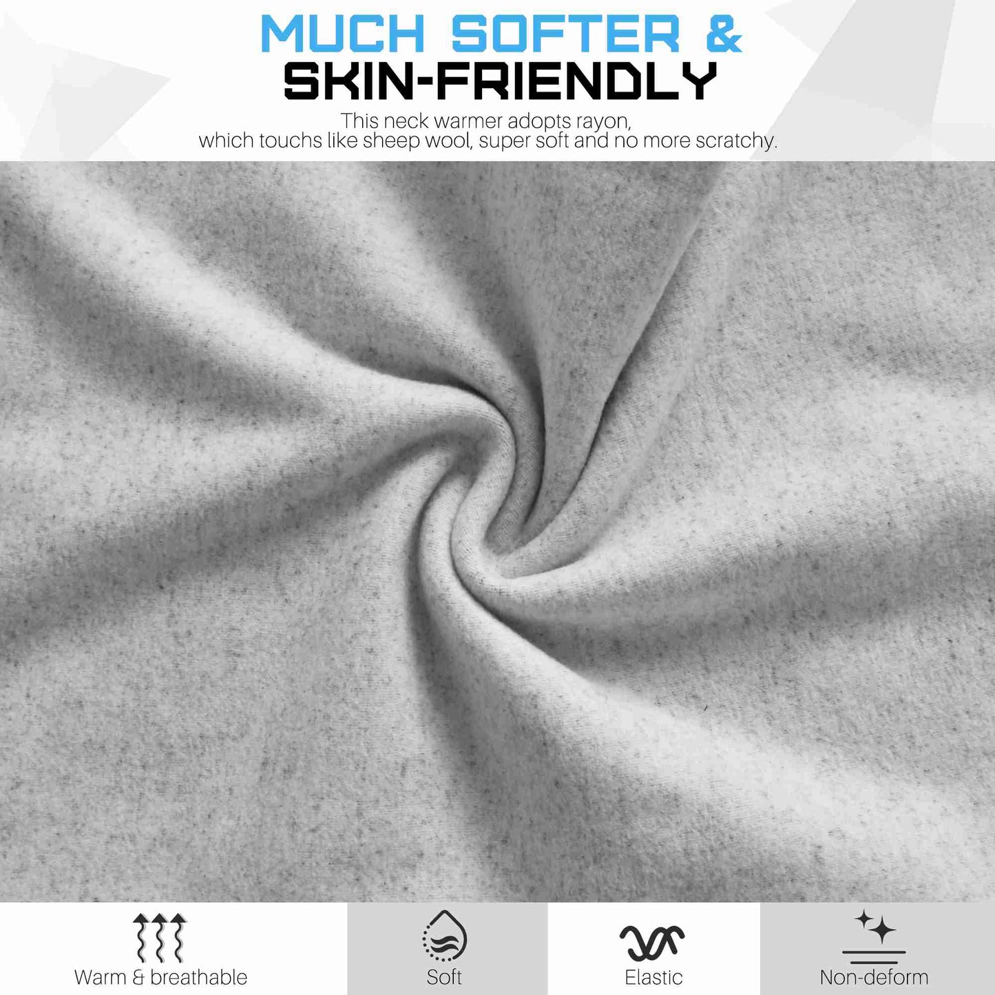 EXski Winter Neck Gaiter Warmer, Soft Fleece Face Mask Scarf for Cold Weather Skiing Cycling Outdoor Sports 2 Packed EXSKI