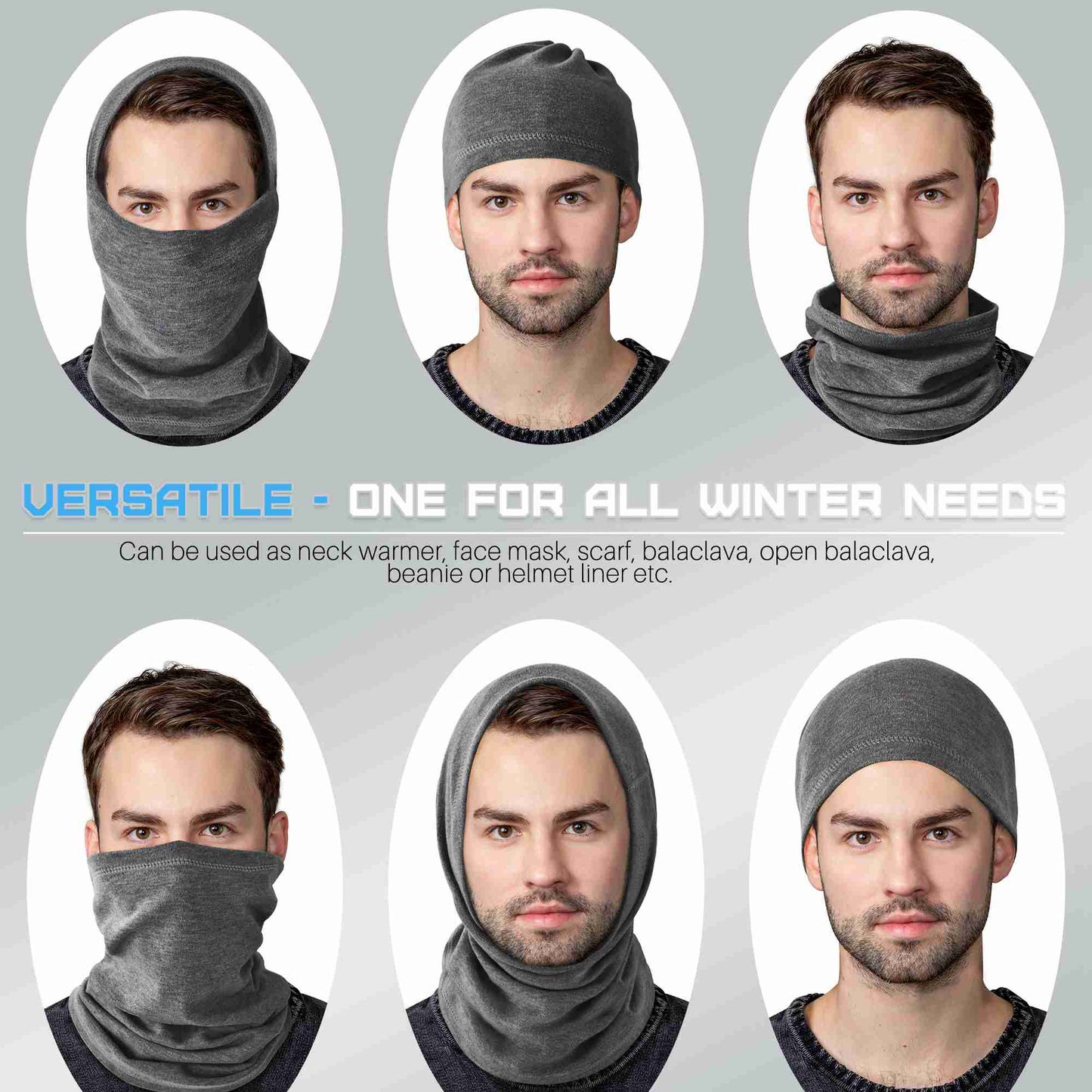 EXski Winter Neck Gaiter Warmer, Soft Fleece Face Mask Scarf for Cold Weather Skiing Cycling Outdoor Sports 2 Packed EXSKI