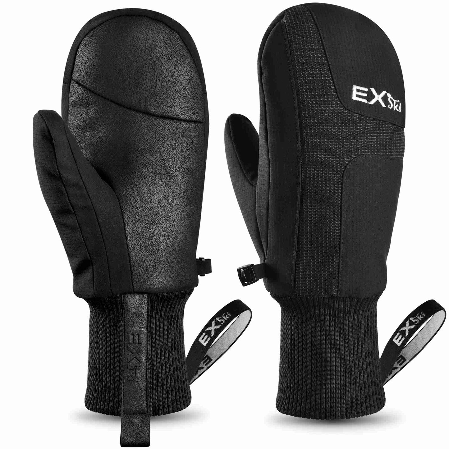 EXski Unisex 3M Insulated Microfiber Knit Cuff Mitt for Everyday Winter Wear and Alpine Skiing EXSKI