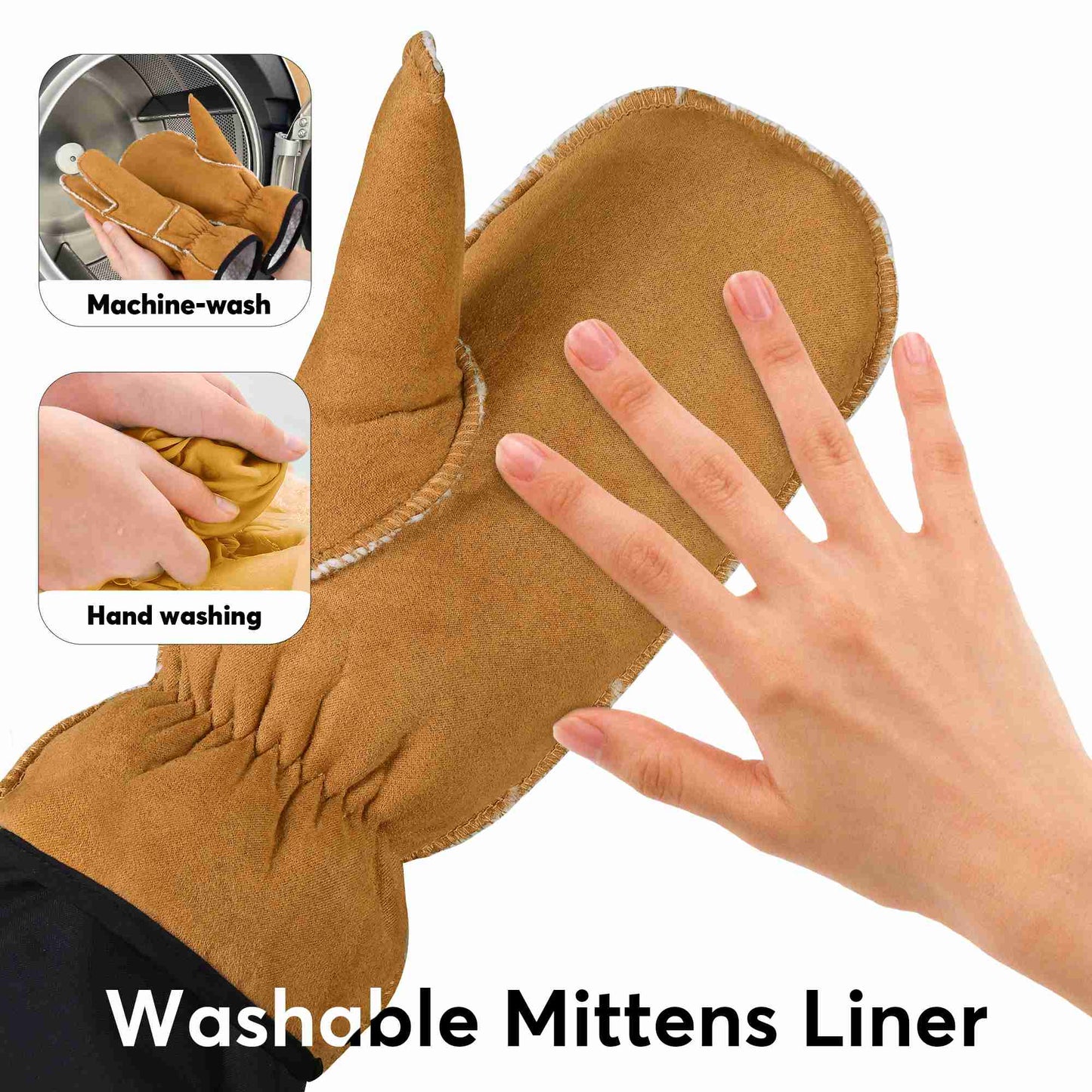 MCTi Unisex Kids Sherpa Fleece Ski Glove Liner | Winter Inner Gloves EXSKI