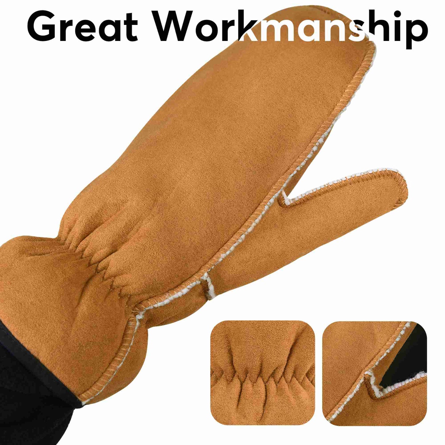 MCTi Unisex Kids Sherpa Fleece Ski Glove Liner | Winter Inner Gloves EXSKI