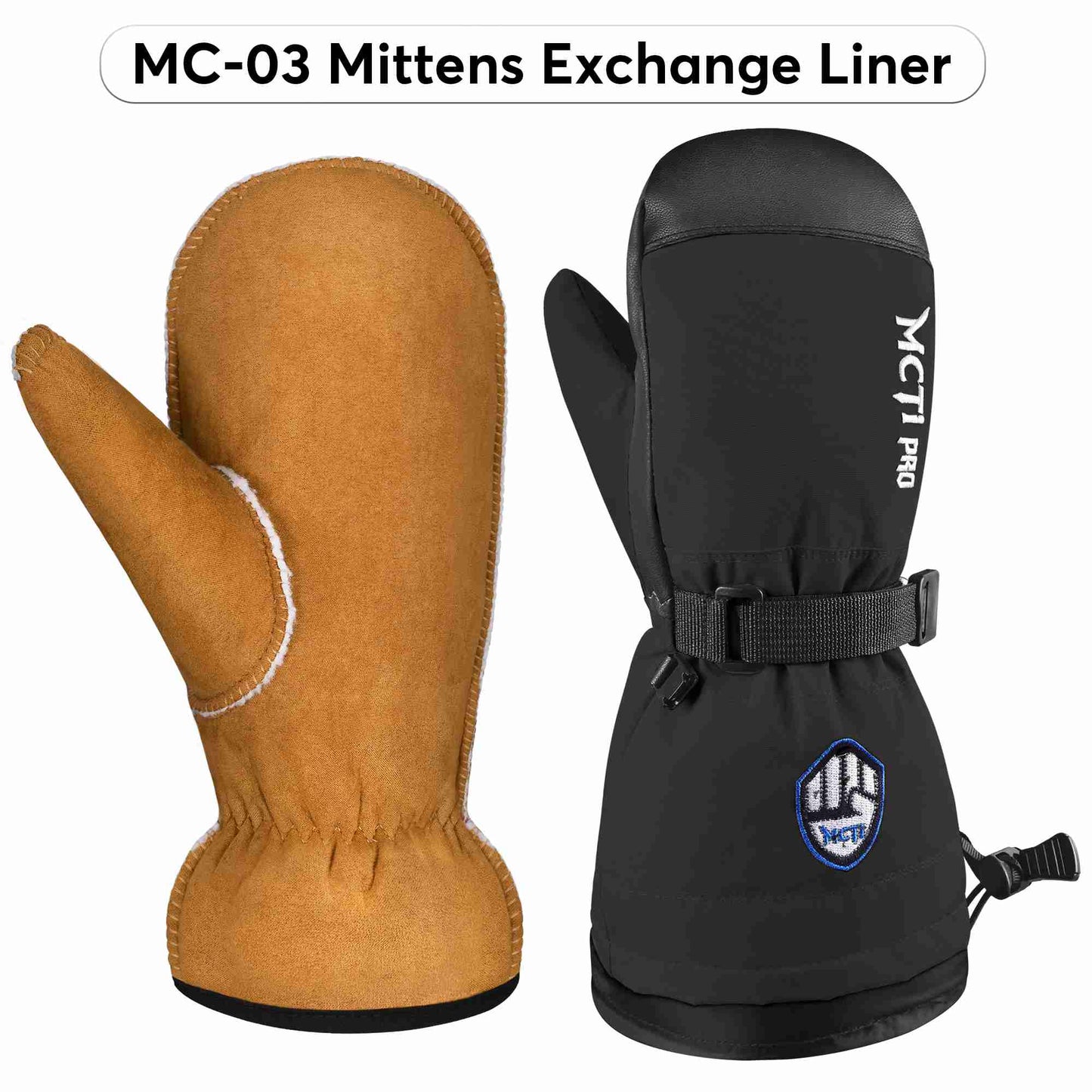 MCTi Unisex Kids Sherpa Fleece Ski Glove Liner | Winter Inner Gloves EXSKI