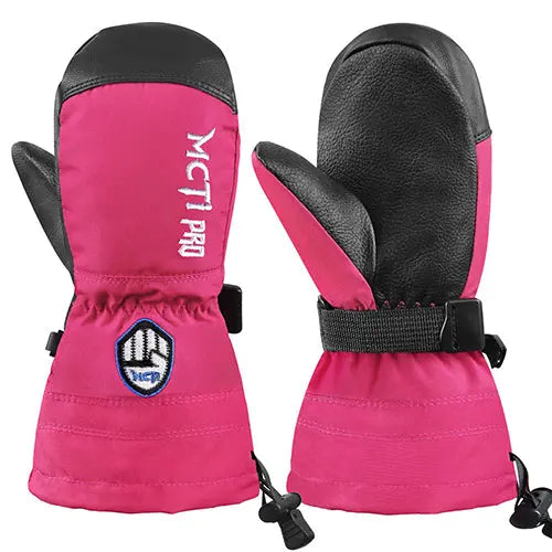 MCTi Kids Mittens Waterproof Winter Ski Warm Sherpa Fleece Lined Removable Insert MCTi