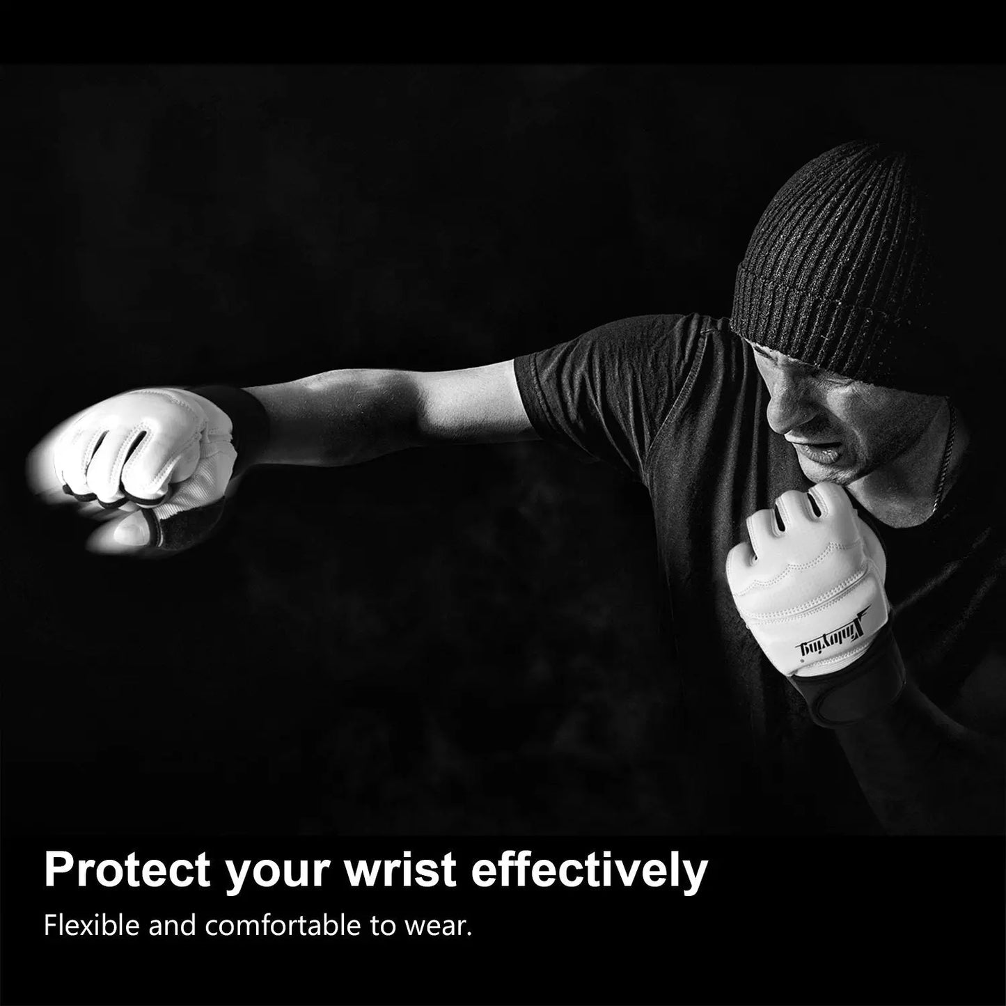 Xinluying Punch Bag Boxing Martial Arts MMA Sparring Grappling Muay Thai Taekwondo Training PU Leather Wrist Wraps Gloves Xinluying