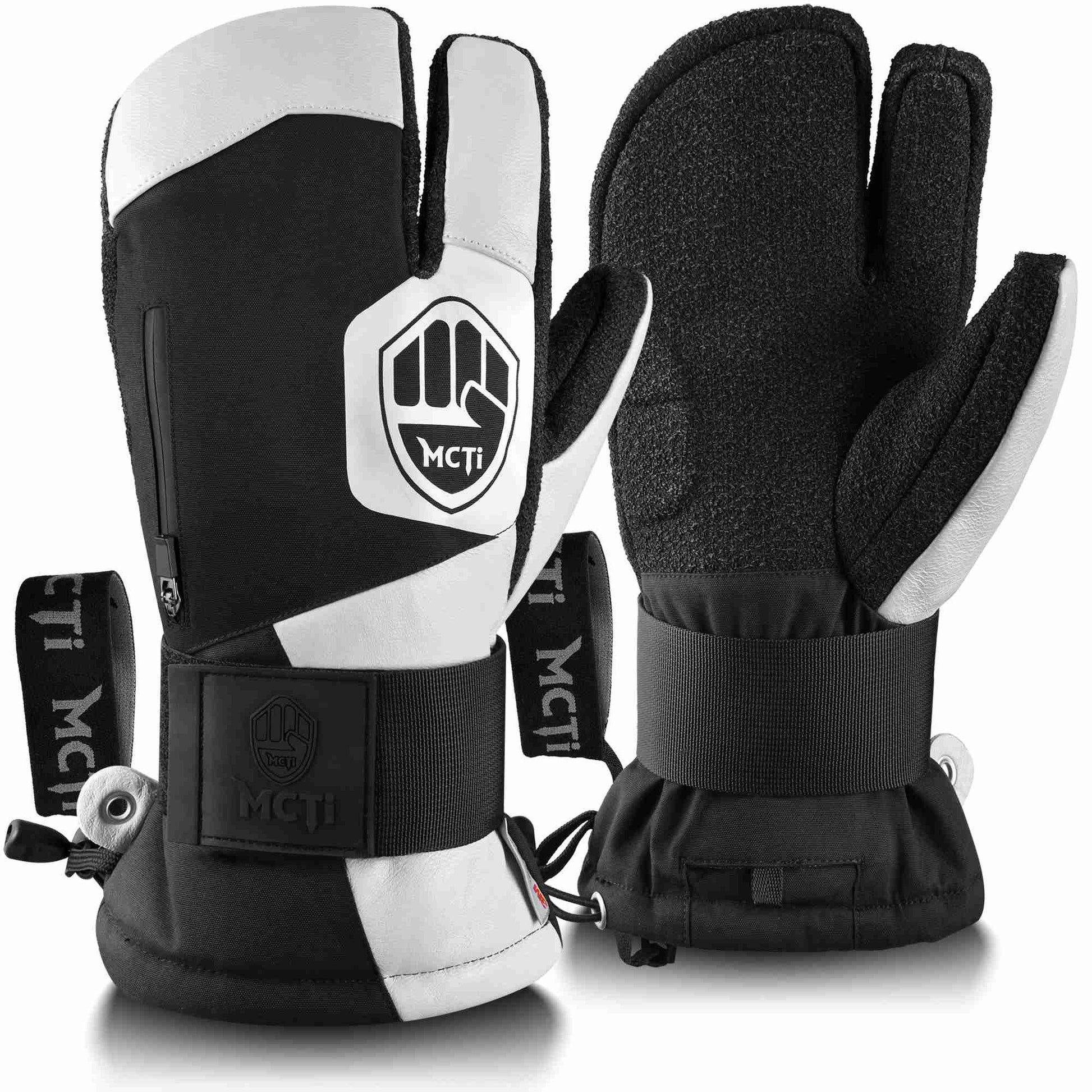 MCTi Snowboard Gloves with Wrist Guard 3-Finger Kevlar Gloves Waterproof for Winter Snow Skiing EXSKI