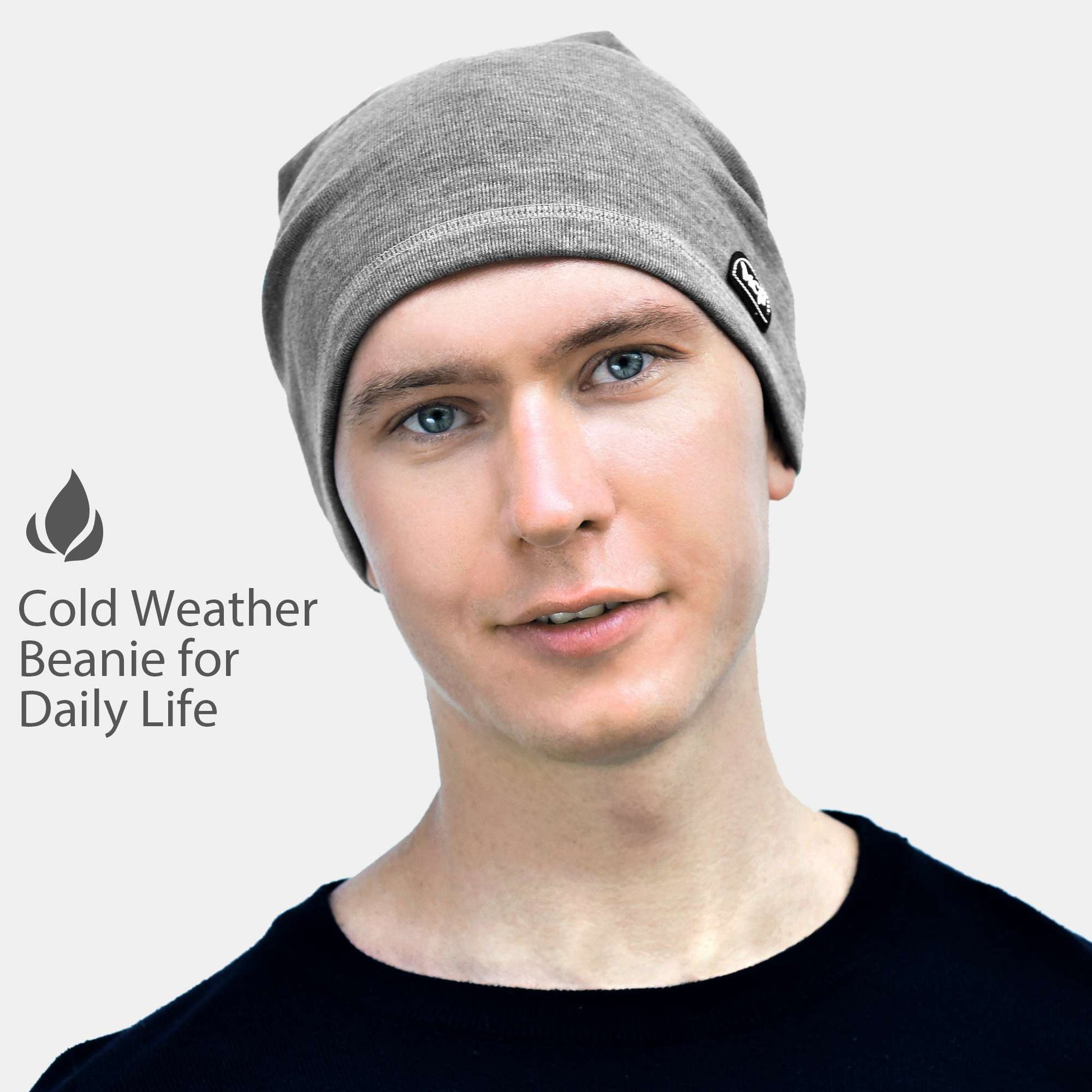 MCTi Slouchy Beanie for Men Women, Winter Warm Stretchy Skull Cap Hat Lightweight for Running Cycling MCTi