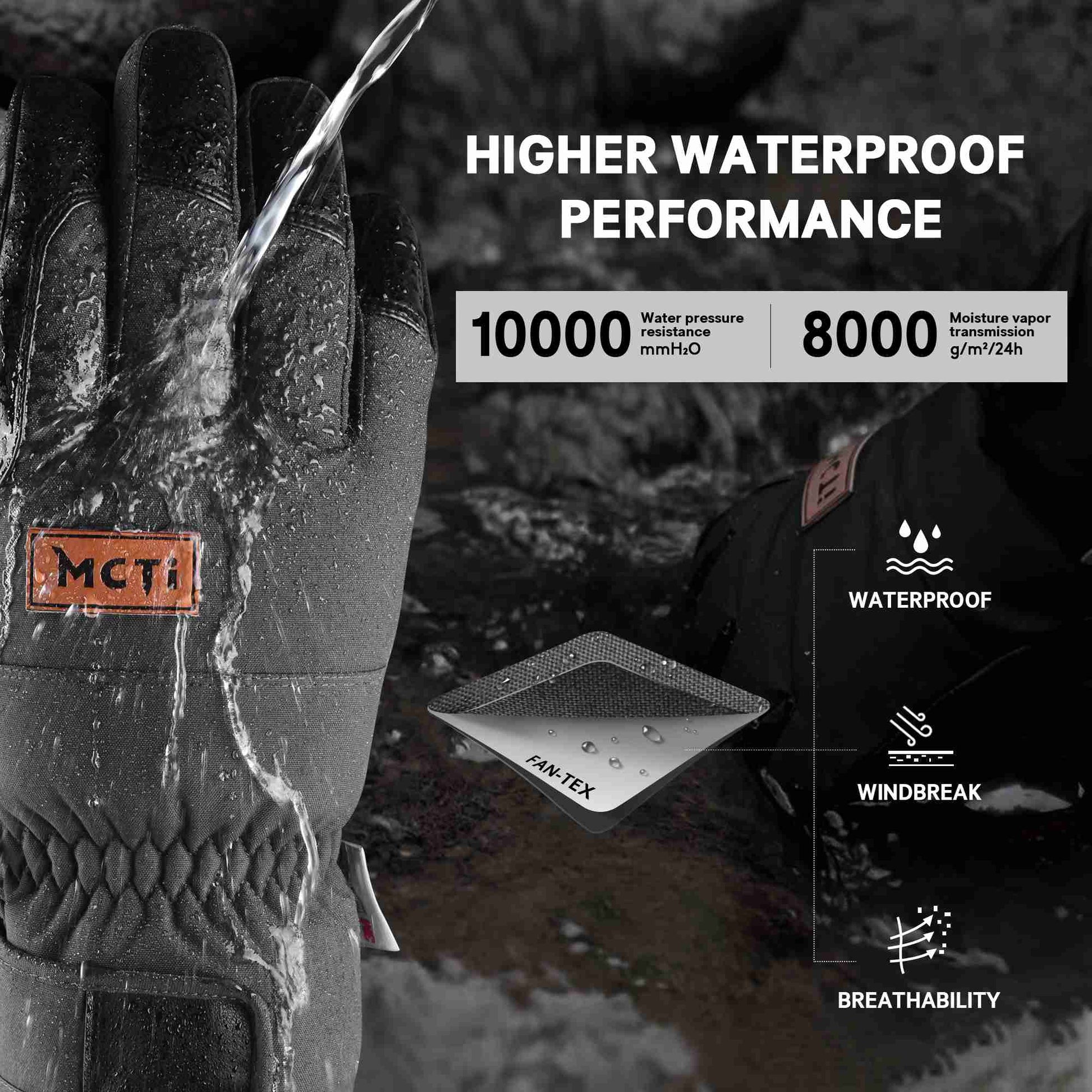 MCTI Lightweight & Warm Men's Cold Weather Gloves | Breathable & Waterproof EXSKI