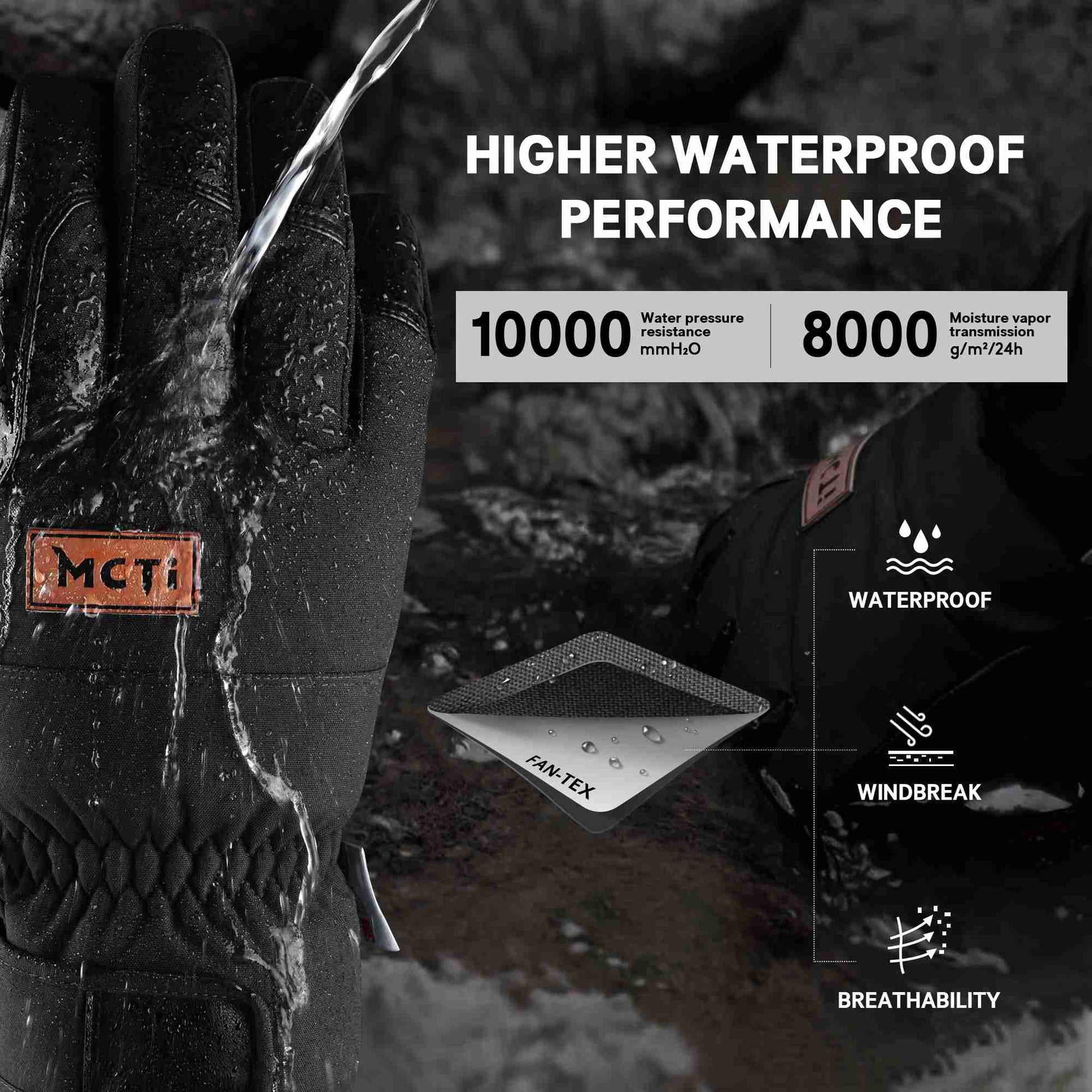 MCTI Lightweight & Warm Men's Cold Weather Gloves | Breathable & Waterproof EXSKI