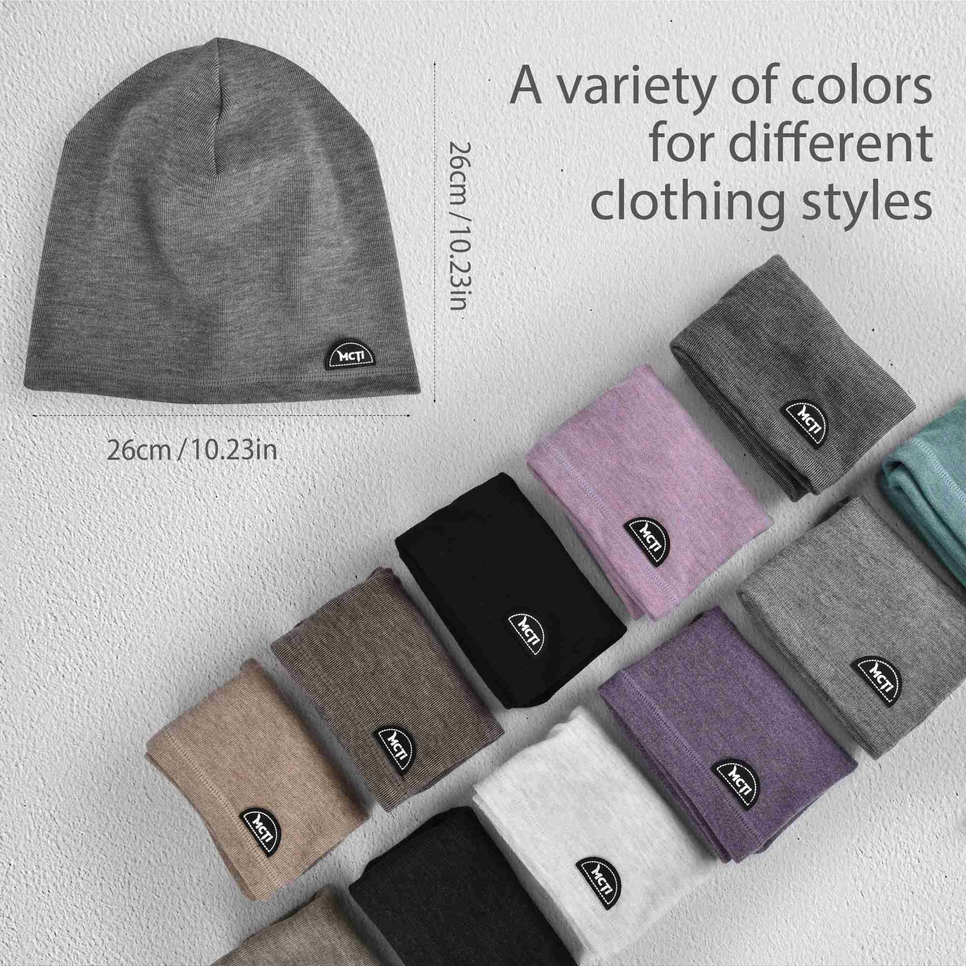 MCTi Slouchy Beanie for Men Women, Winter Warm Stretchy Skull Cap Hat Lightweight for Running Cycling MCTi
