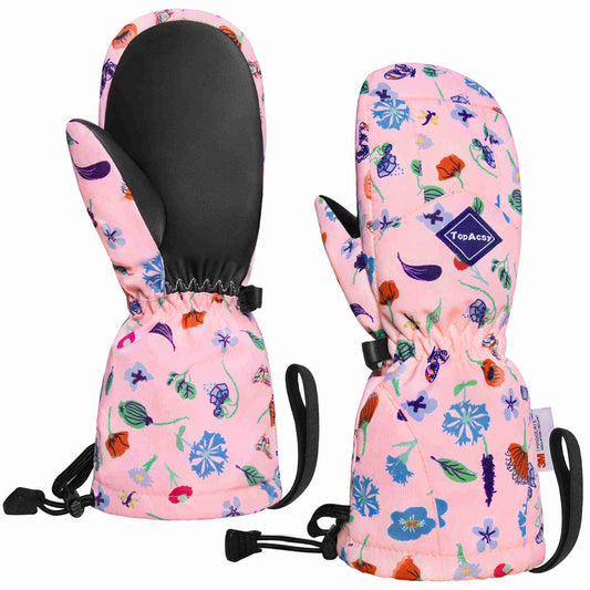 TOPacsy Kids Ski Mittens Waterproof Warm Winter Snow Mittens for Boys Girls TopAcsy