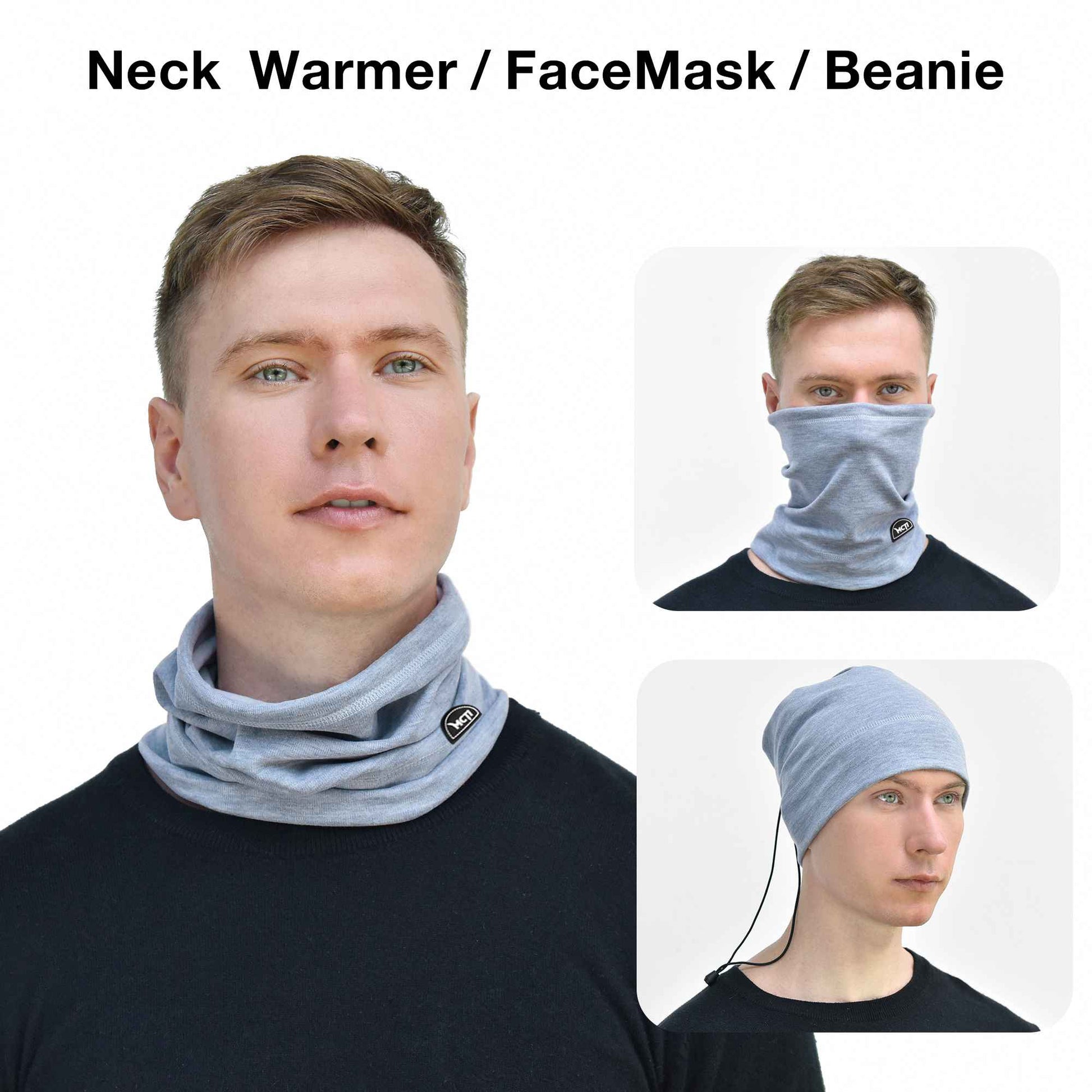MCTi Soft Neck Warmer - Adjustable Fleece Scarf and Beanie Hat for Winter Sports EXSKI