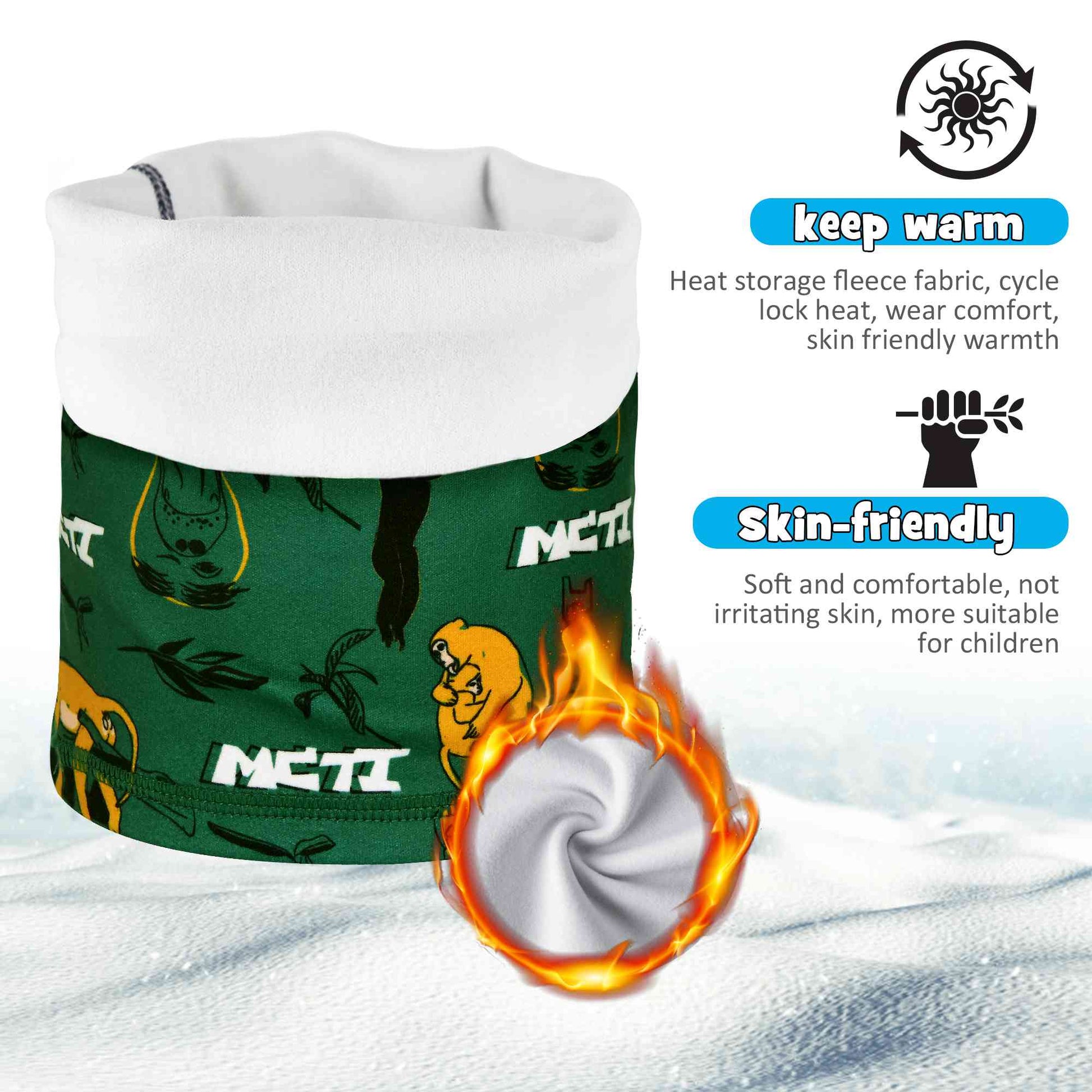 MCTi Kids Neck Warmer - Fleece Scarf and Face Mask Set for Winter Sports (2 Pack) MCTi
