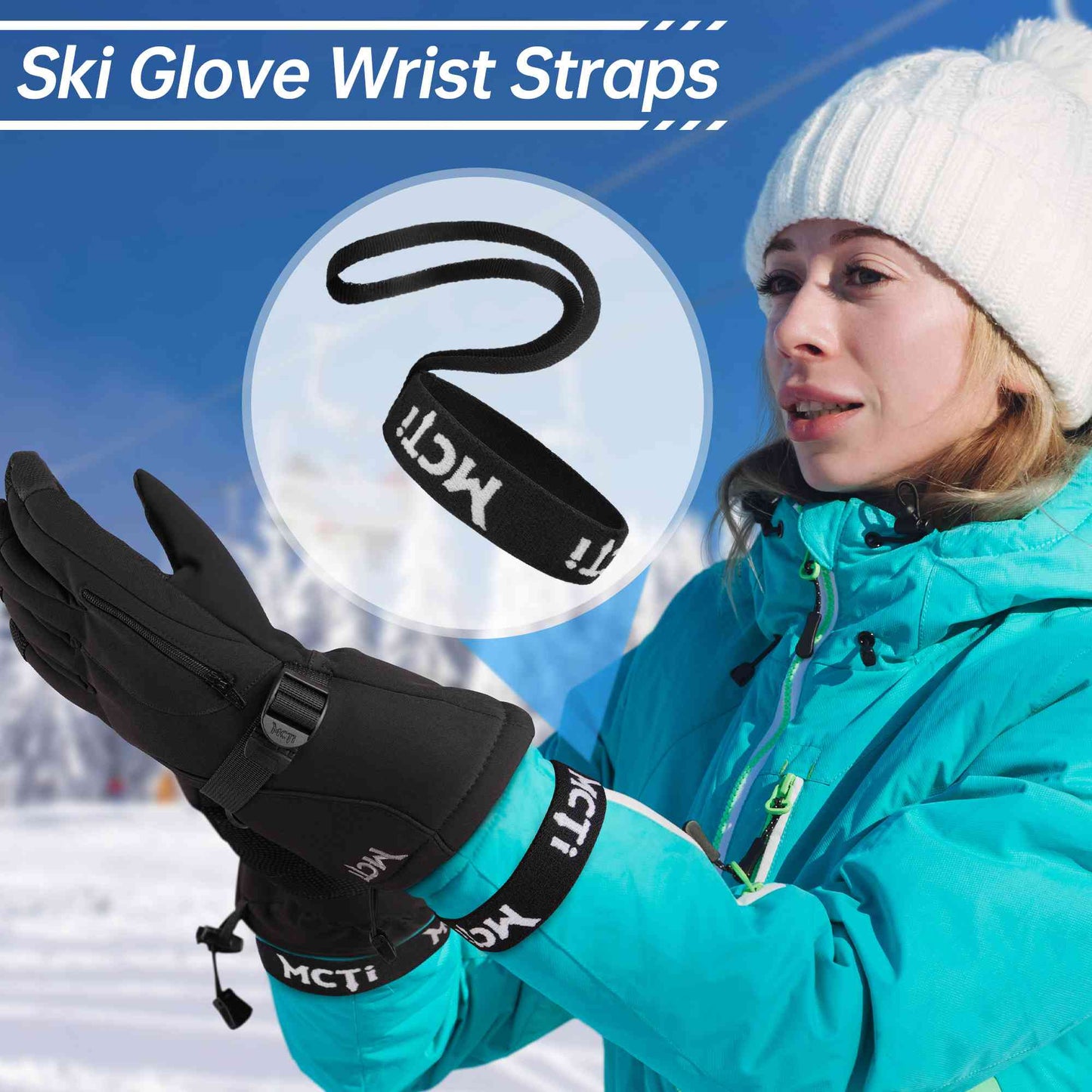 MCTi Ski Glove Leash – Handcuff-Style Wrist Strap (2-Pack) MCTi
