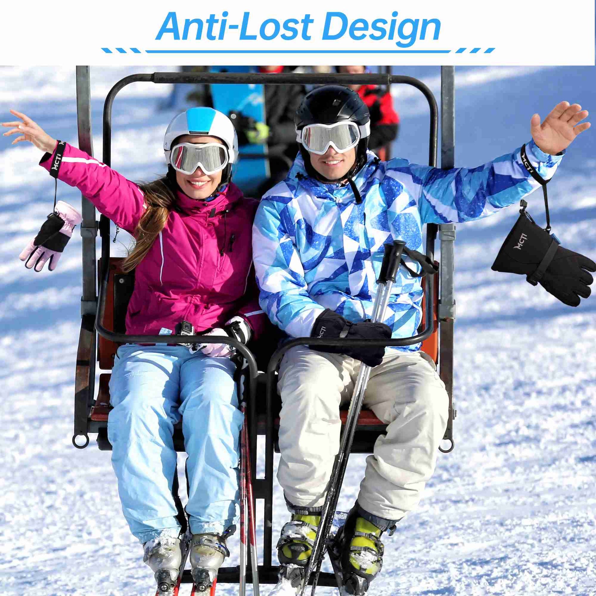 MCTi Ski Glove Leash – Handcuff-Style Wrist Strap (2-Pack) MCTi