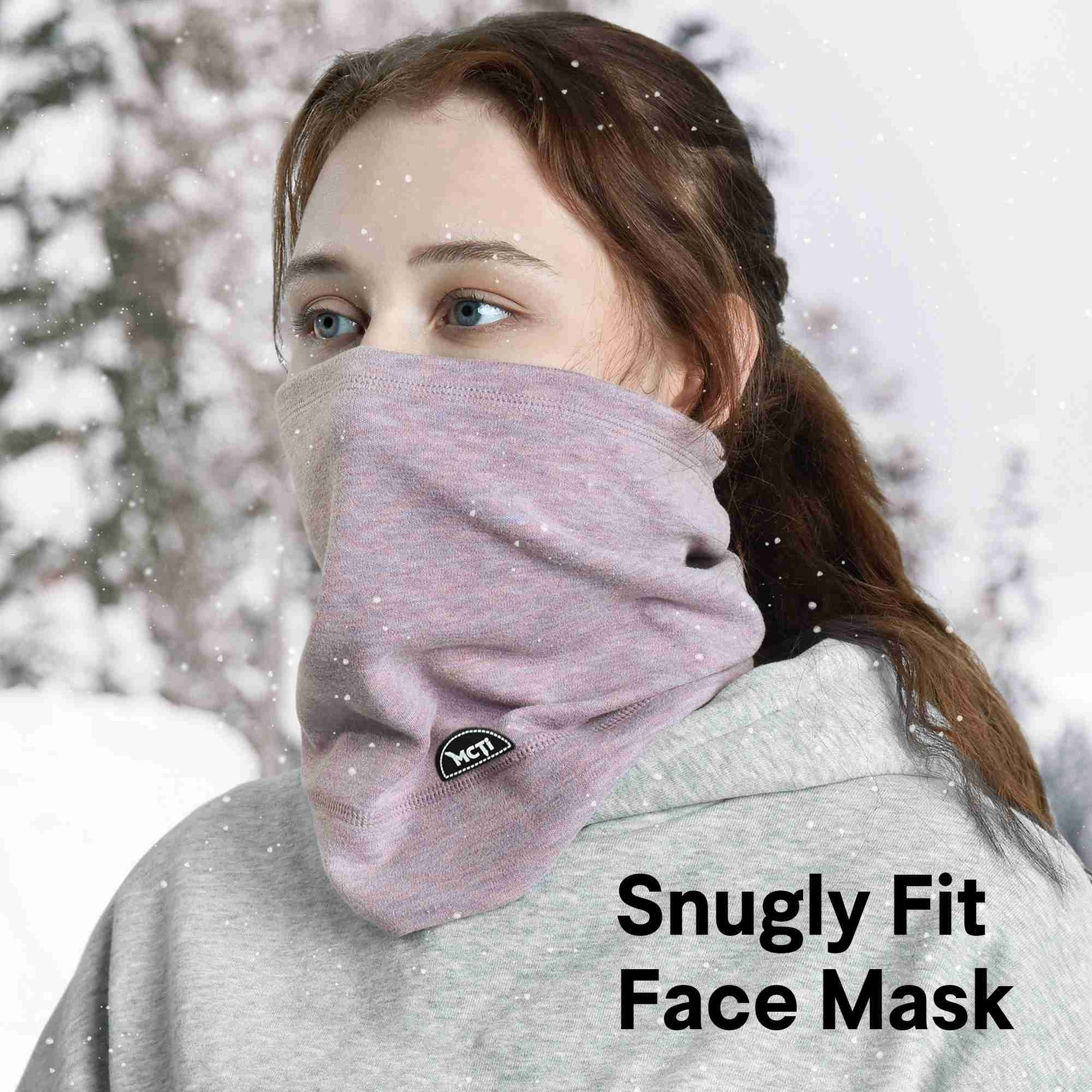 MCTi Soft Neck Warmer - Adjustable Fleece Scarf and Beanie Hat for Winter Sports MCTi