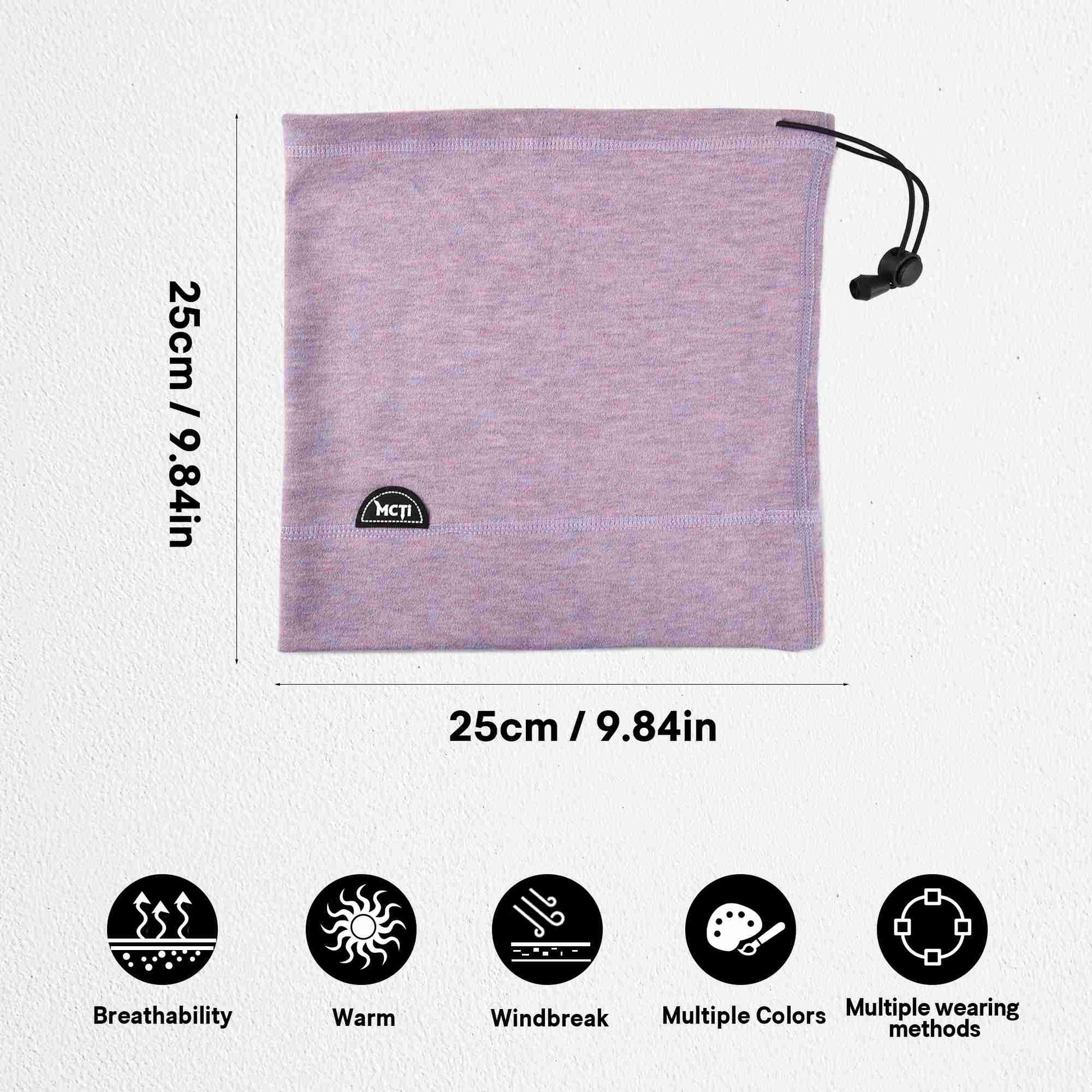 MCTi Soft Neck Warmer - Adjustable Fleece Scarf and Beanie Hat for Winter Sports MCTi