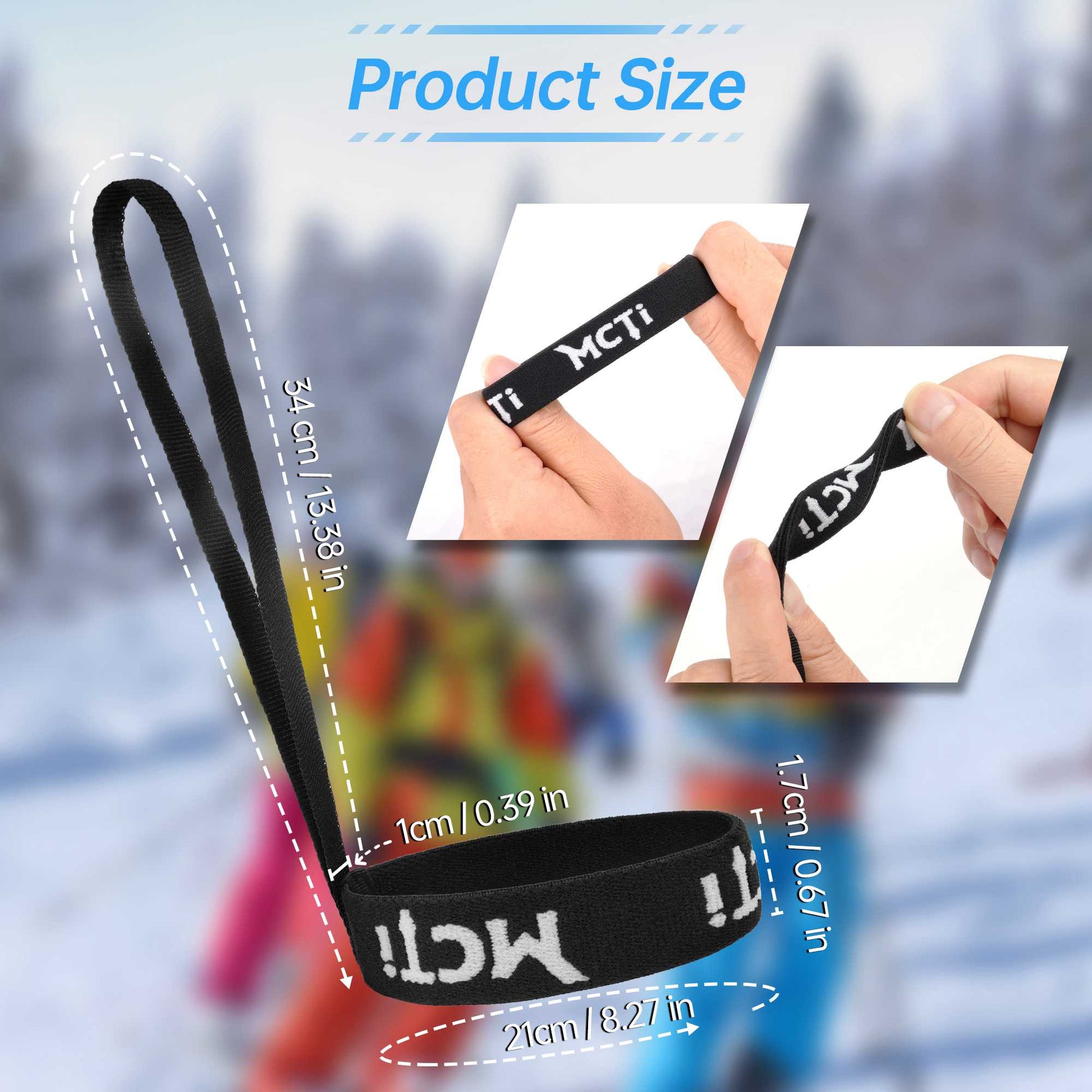 MCTi Ski Glove Leash – Handcuff-Style Wrist Strap (2-Pack) MCTi