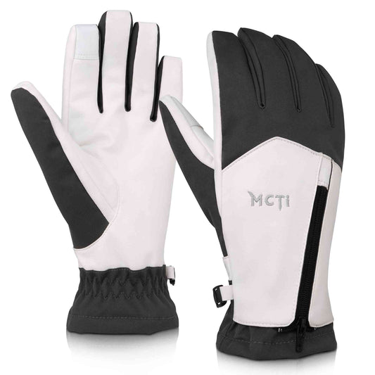 MCTi Winter Gloves Waterproof Warm for Cold Weather Touchscreen Zipper Gloves for Men Women MCTi