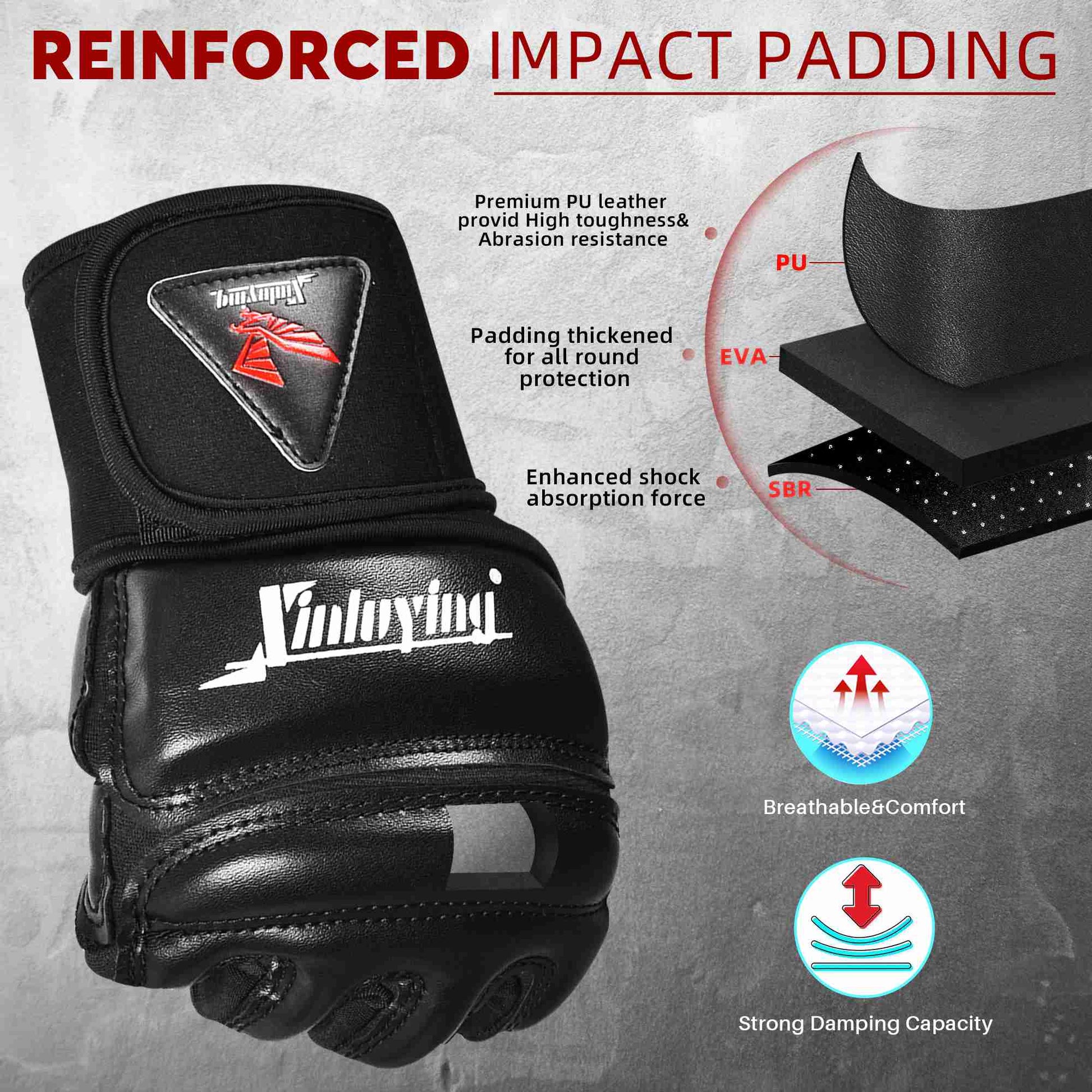 Xinluying MMA Gloves Punch Bag Training Martial Arts Sparring Grappling Kickboxing Muay Thai Boxing Gloves EXSKI