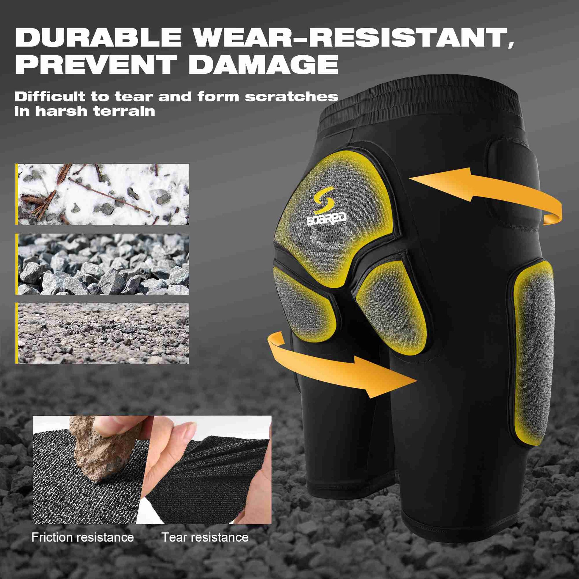Soared 3D Protection Hip Butt and Tailbone NBR Paded Short Impact Gear for Snowboard, Skate and Ski SOARED