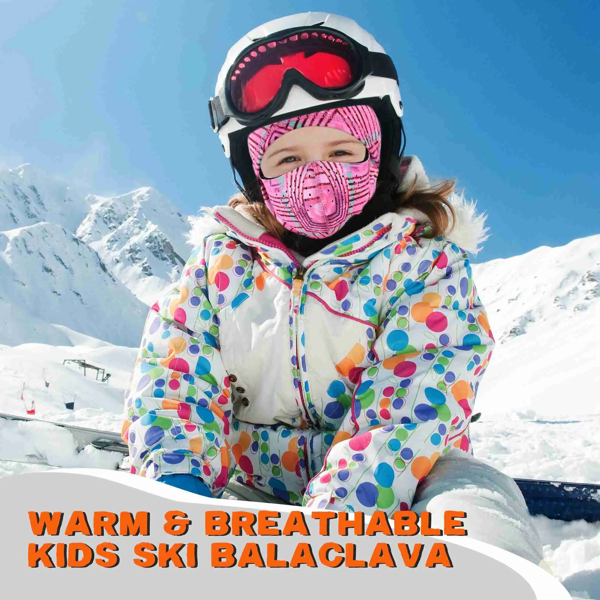 Botack Kids Balaclava Ski Mask, Windproof Warm Breathable Ski Balaclava for Cold Weather Snowboarding Skiing Girls Boys Botack