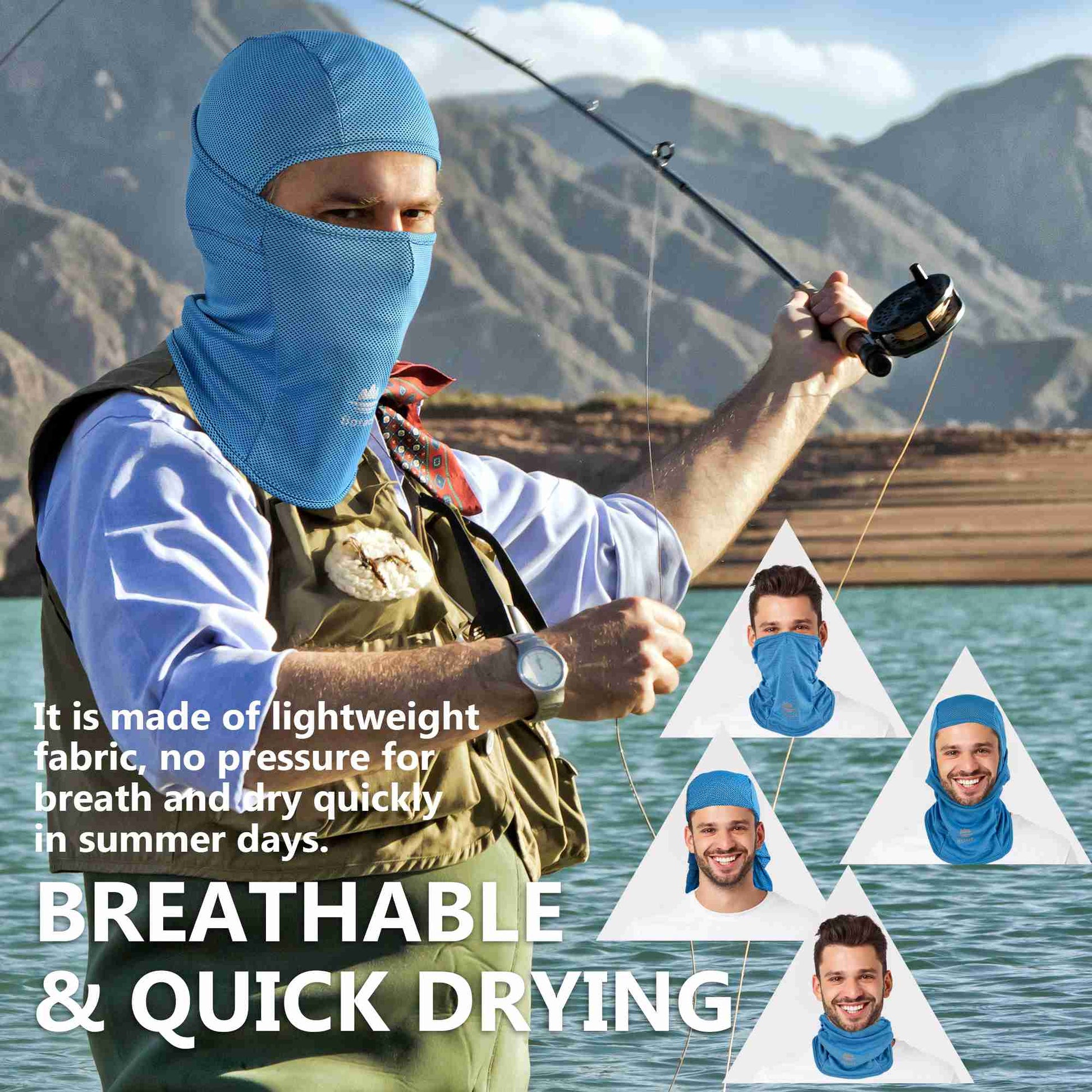 Botack Balaclava Face Mask, Sun UV Protection Breathable Full Head Mask for Cycling Men Women Botack