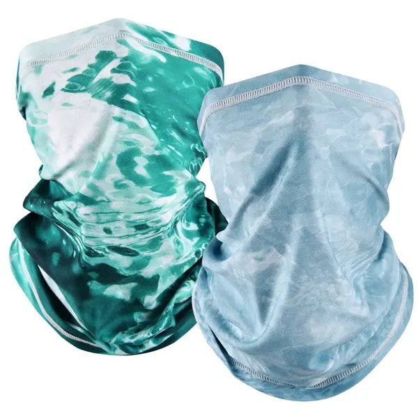 EXSki UV Neck Gaiter Mask, UPF 50 Bandana Balaclava Face Mask Breathable Cooling Sun Summer for Fishing Running 2 Packed EXSKI
