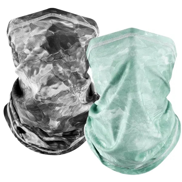 EXSki UV Neck Gaiter Mask, UPF 50 Bandana Balaclava Face Mask Breathable Cooling Sun Summer for Fishing Running 2 Packed EXSKI
