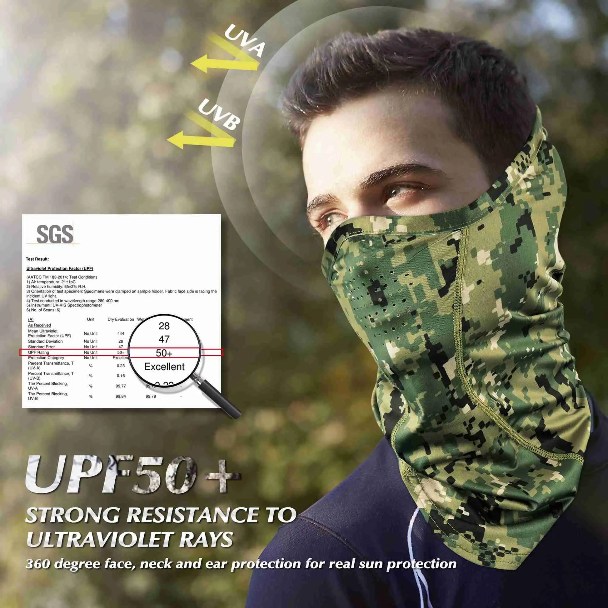 EXski Camo Gaiter Mask UPF 50 Half Balaclava Face Mask with Breathable –  EXSKI