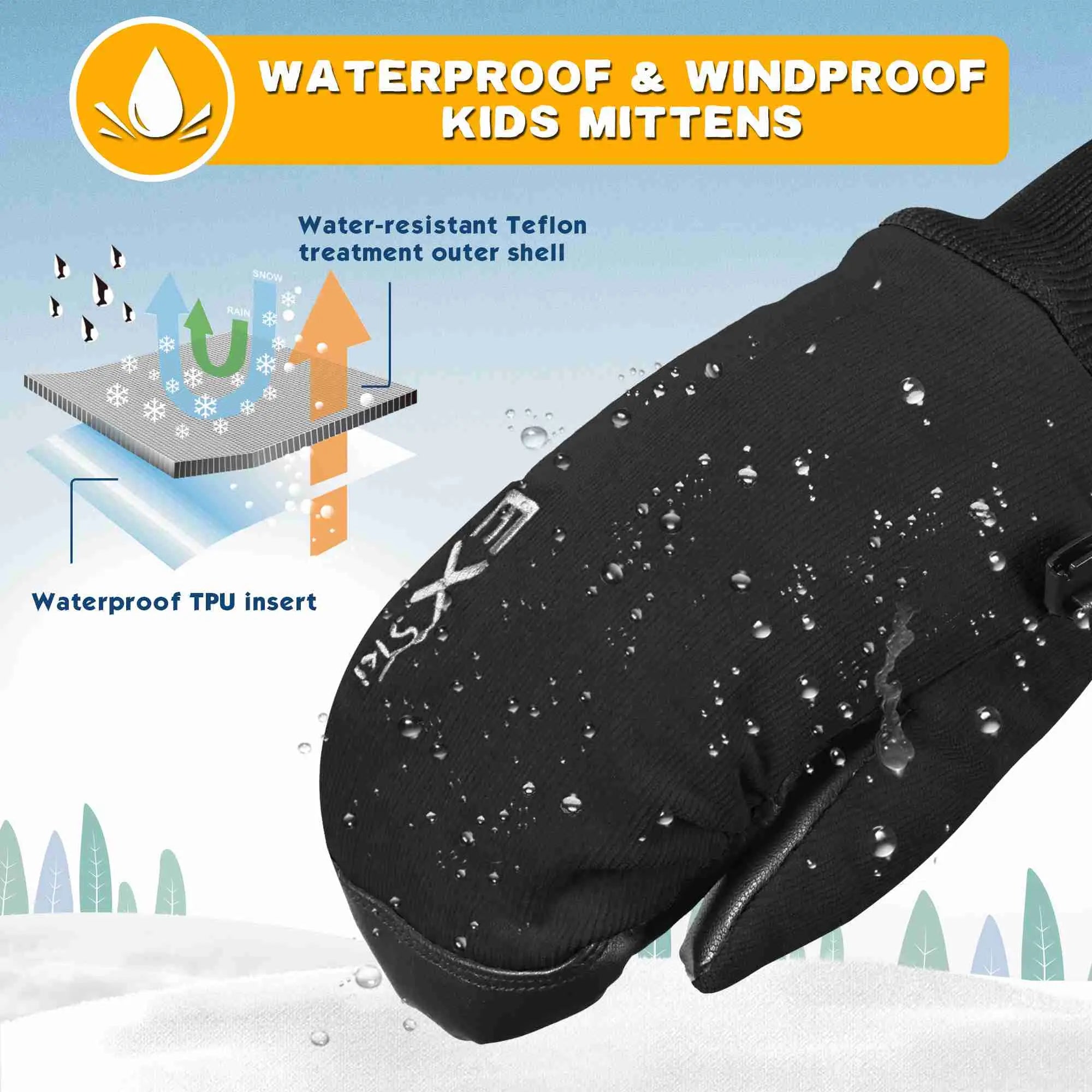 Kids shop waterproof mittens