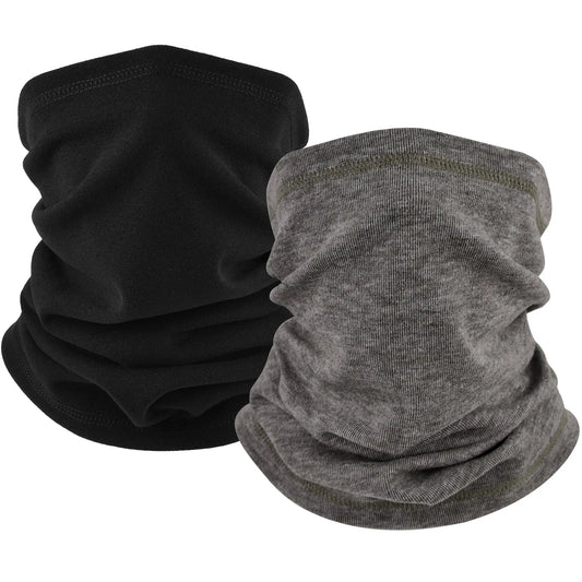 EXski Winter Neck Gaiter Warmer, Soft Fleece Face Mask Scarf for Cold Weather Skiing Cycling Outdoor Sports 2 Packed EXSKI