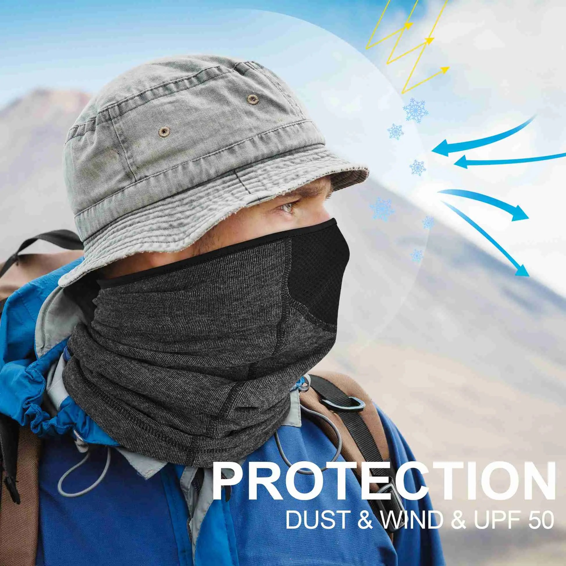 KPwarm Winter Neck Gaiter Warmer, Windproof Fleece Face Mask – EXSKI