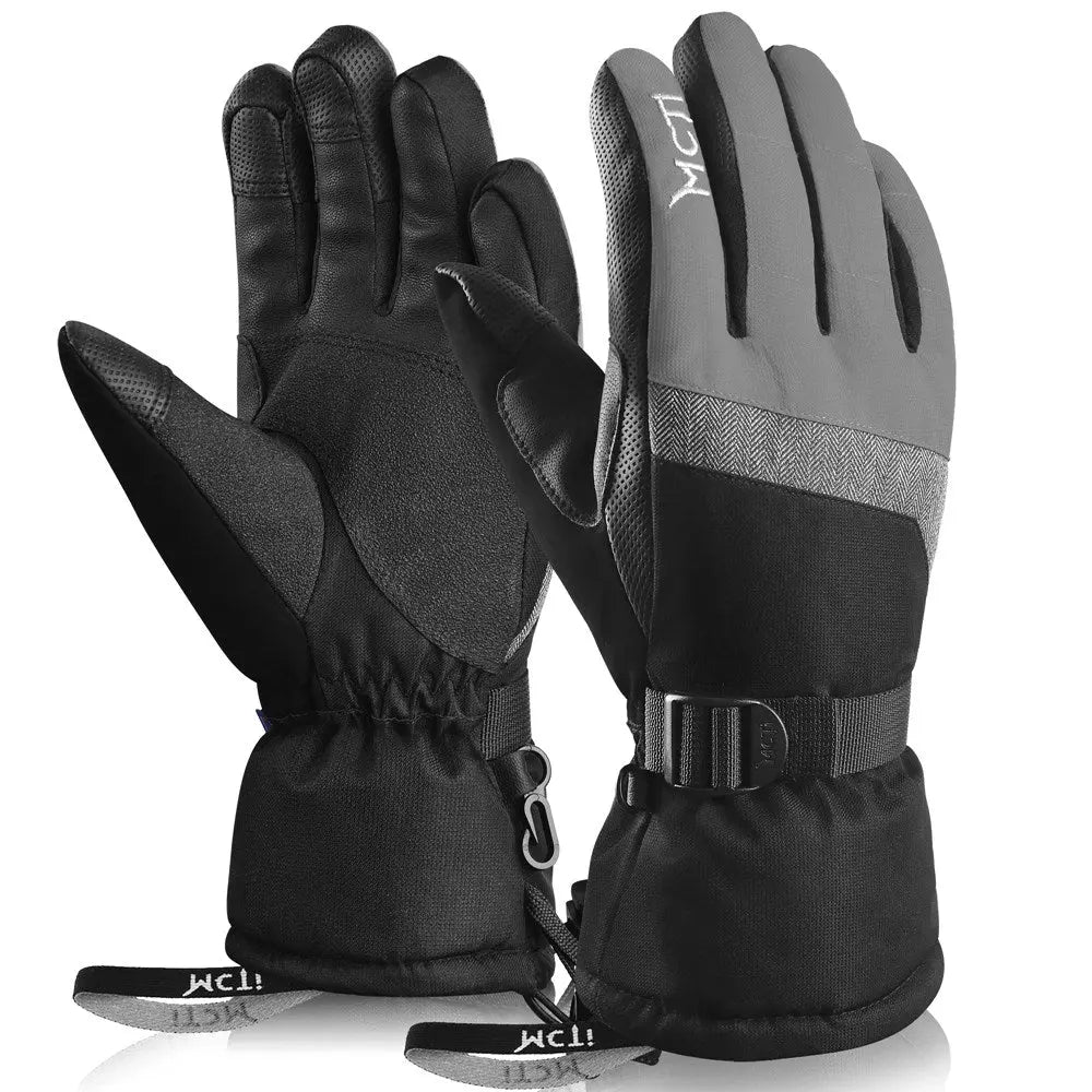 MCTi Ski Gloves,Winter Waterproof Snowboard Snow 3M Thinsulate Warm Touchscreen Cold Weather Women Gloves Wrist Leashes MCTi
