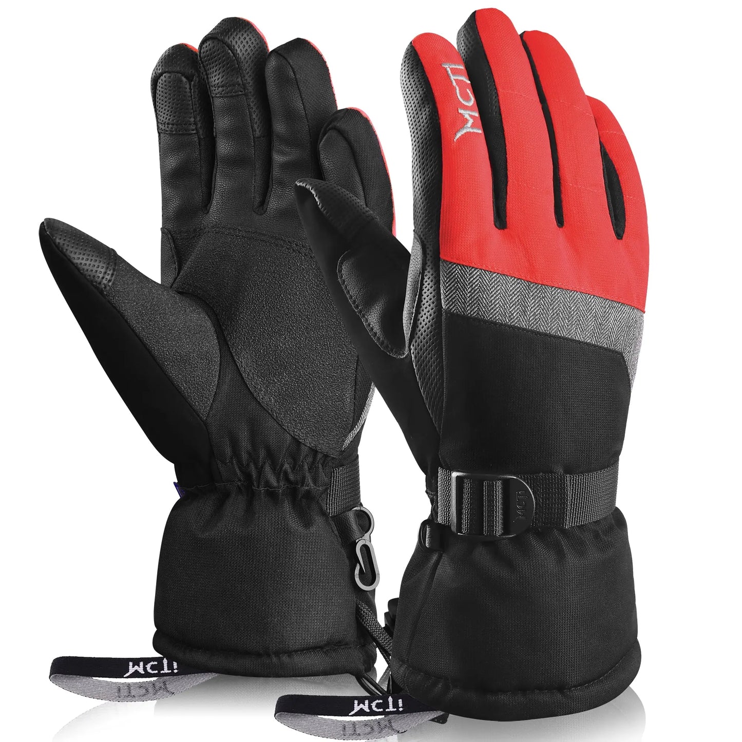 MCTi Ski Gloves,Winter Waterproof Snowboard Snow 3M Thinsulate Warm Touchscreen Cold Weather Women Gloves Wrist Leashes MCTi