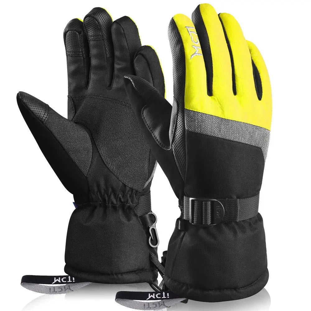 MCTi Ski Gloves,Winter Waterproof Snowboard Snow 3M Thinsulate Warm Touchscreen Cold Weather Women Gloves Wrist Leashes MCTi