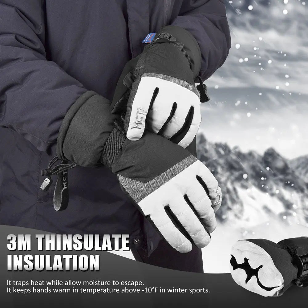 MCTi Womens Ski Gloves,Winter Waterproof Snow 3M Thinsulate Warm