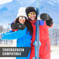 MCTi Waterproof Ski Snowboard Gloves Touchscreen PU Leather Winter Gloves with Wrist Leashes MCTi