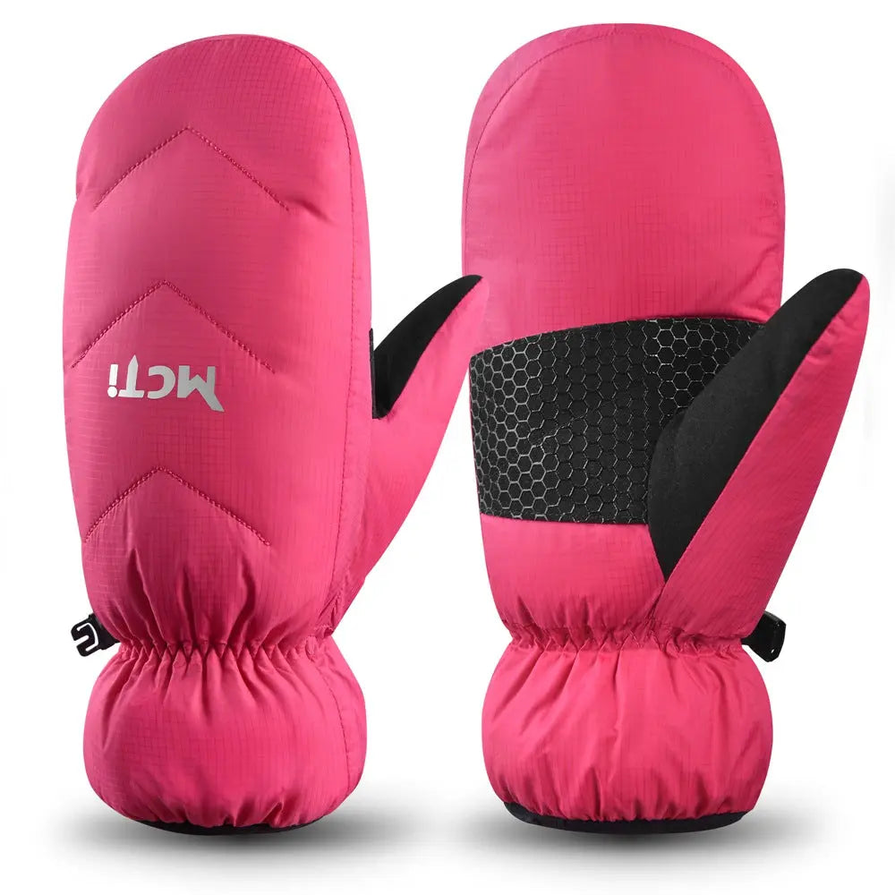 MCTi Women's Goose Down Mittens Waterproof Touch Screen Packable Ultra Light Snow Mitts MCTi