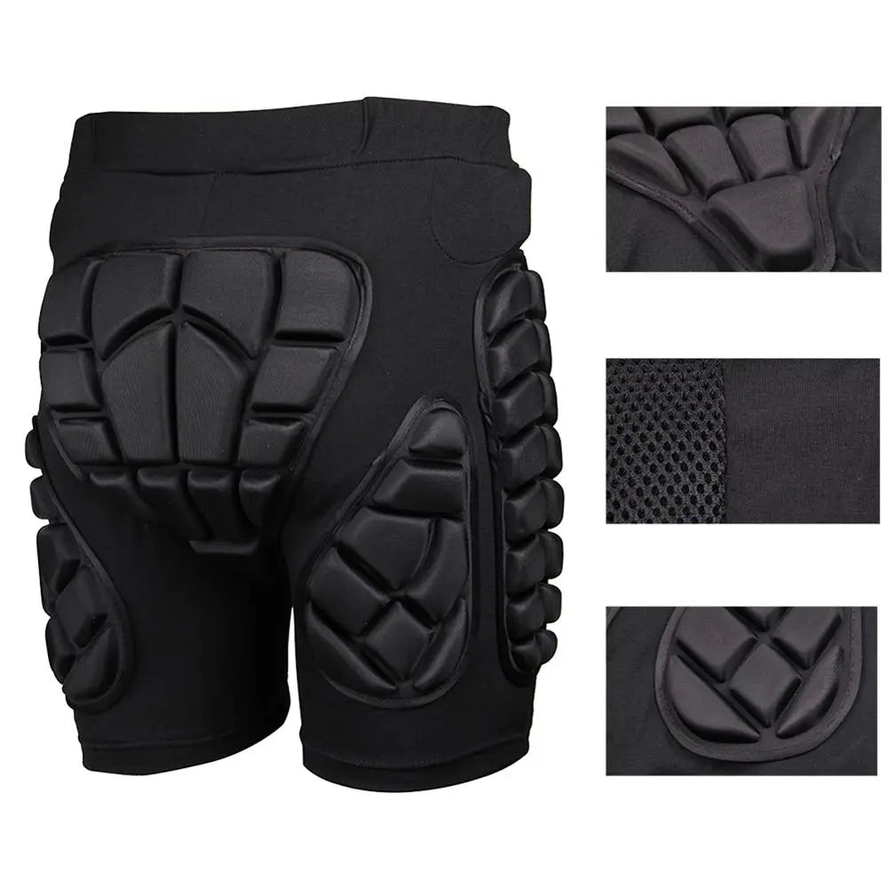Soared 3D Protection Hip Butt EVA Paded Short Pants Protective Gear Guard Impact Pad Ski Ice Skating Snowboard Black SOARED