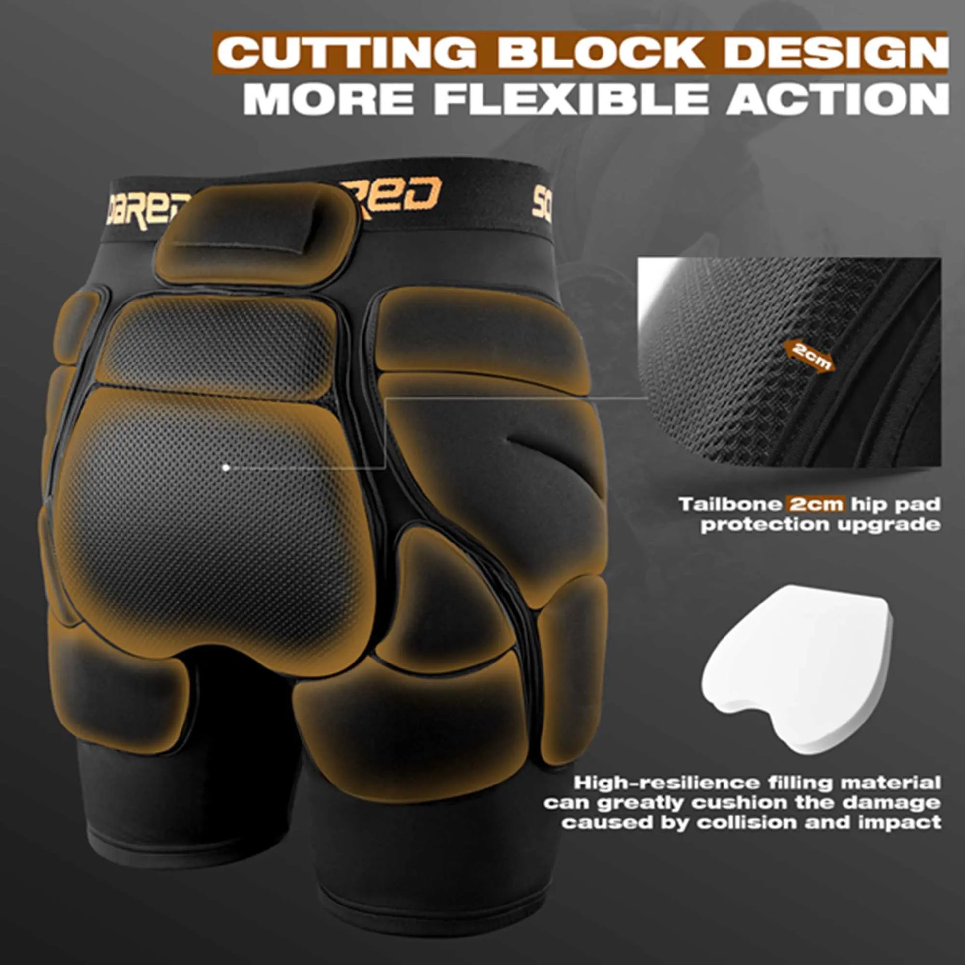Soared 3D Protection Hip Butt XPE Padded Shorts for ski, ice Skating – EXSKI
