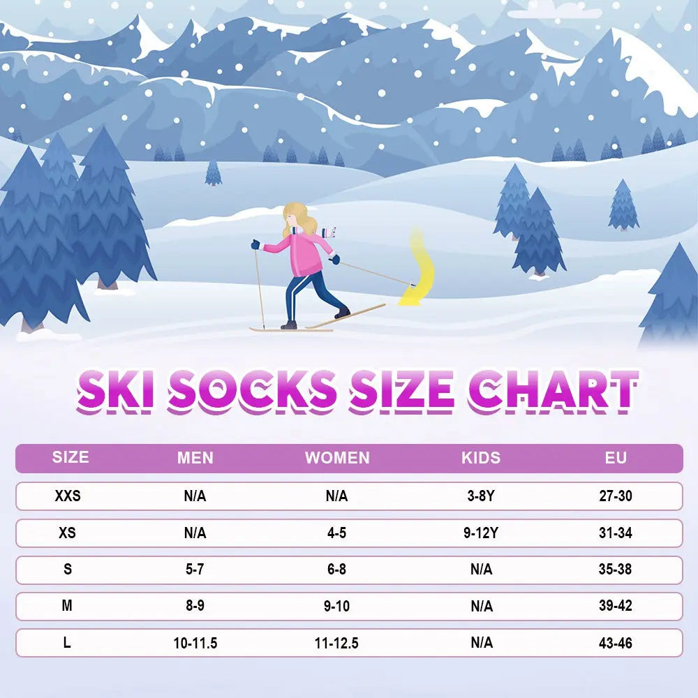 Soared Winter Ski Socks Snowboard Snow Warm Knee Over the Calf OTC High Performance 2 Pairs for Kids Womens Mens SOARED