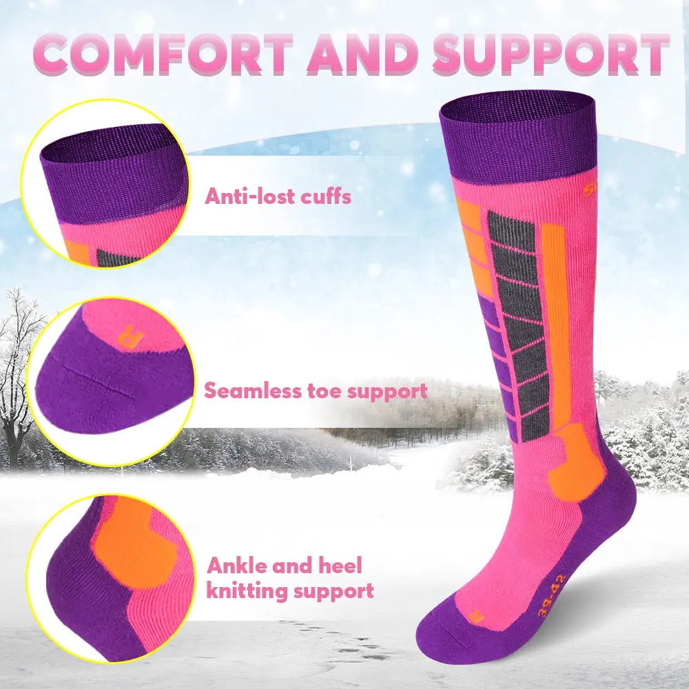 Ski socks comfort and warmth