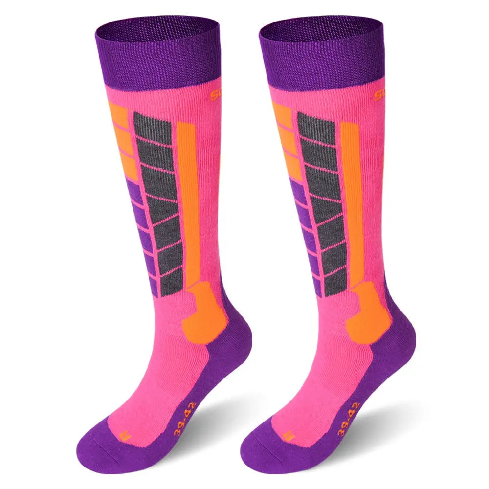 Soared Winter Ski Socks Snowboard Snow Warm Knee Over the Calf OTC High Performance 2 Pairs for Kids Womens Mens SOARED