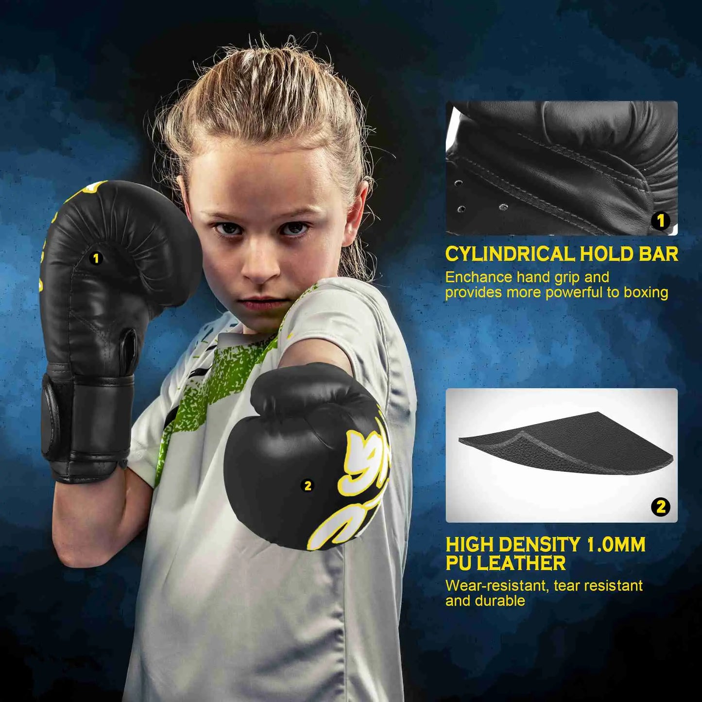 Xinluying Kids Boxing Gloves Punching Bag Kickboxing Training MMA Muay Thai for Boys Girls Xinluying