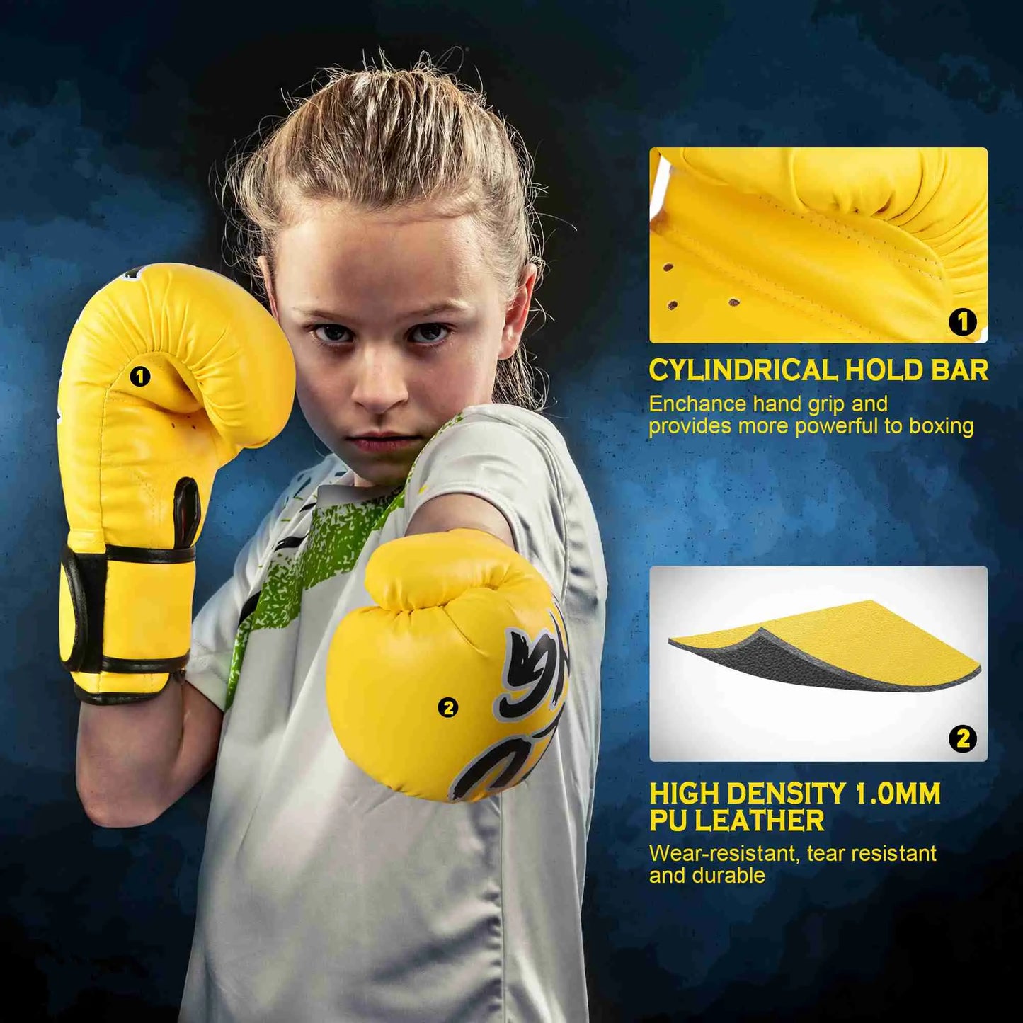 Xinluying Kids Boxing Gloves Punching Bag Kickboxing Training MMA Muay Thai for Boys Girls Xinluying