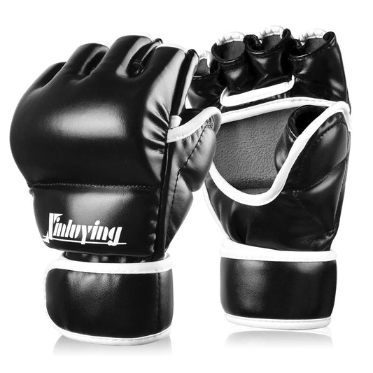 Xinluying MMA Gloves Martial Arts Grappling Sparring Punch Bag UFC Boxing Training Half Mitts for Men Women Xinluying